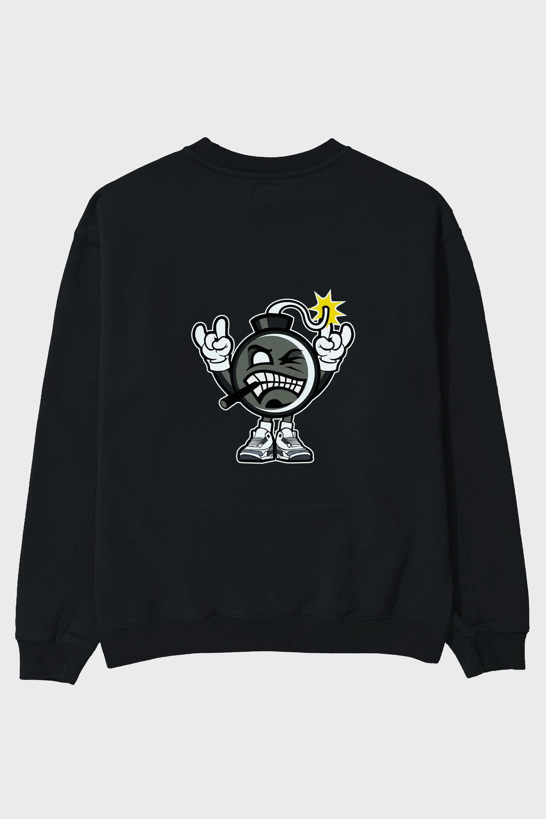 Evil Bomb Arka Baskılı Oversize Sweatshirt Erkek Kadın Unisex