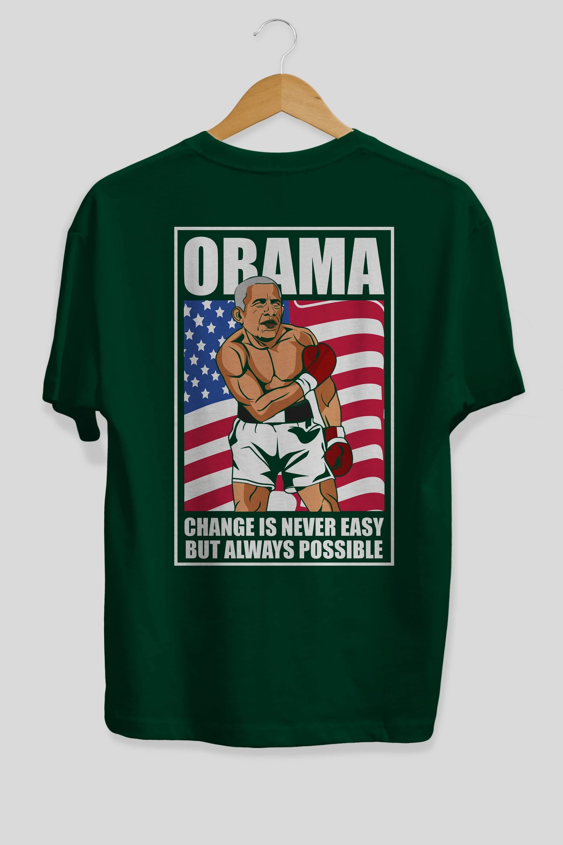 Obama Arka Baskılı Oversize t-shirt Erkek Kadın Unisex %100 Pamuk tişort