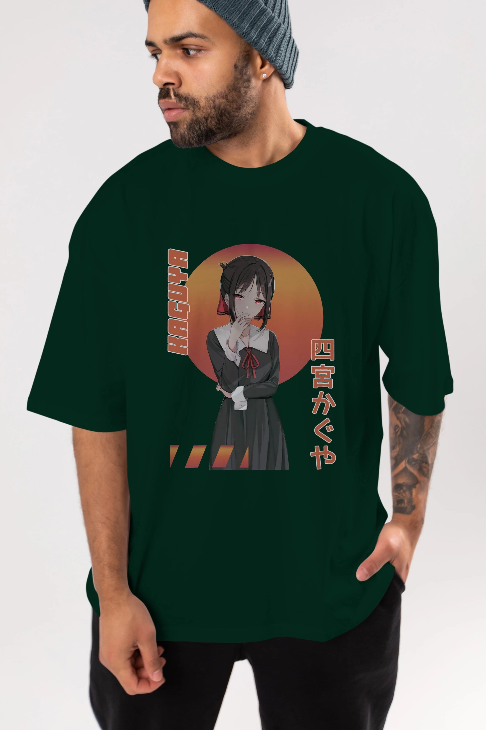 Kaguya Shinomiya 5 Anime Ön Baskılı Oversize t-shirt %100 pamuk Erkek Kadın Unisex
