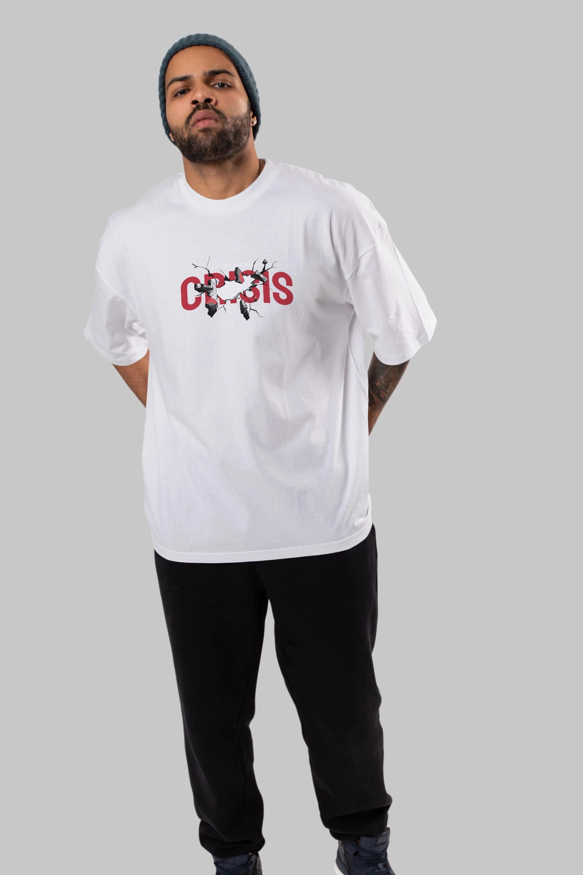 Relax and Enjoy Ön Baskılı Oversize t-shirt Erkek Kadın Unisex