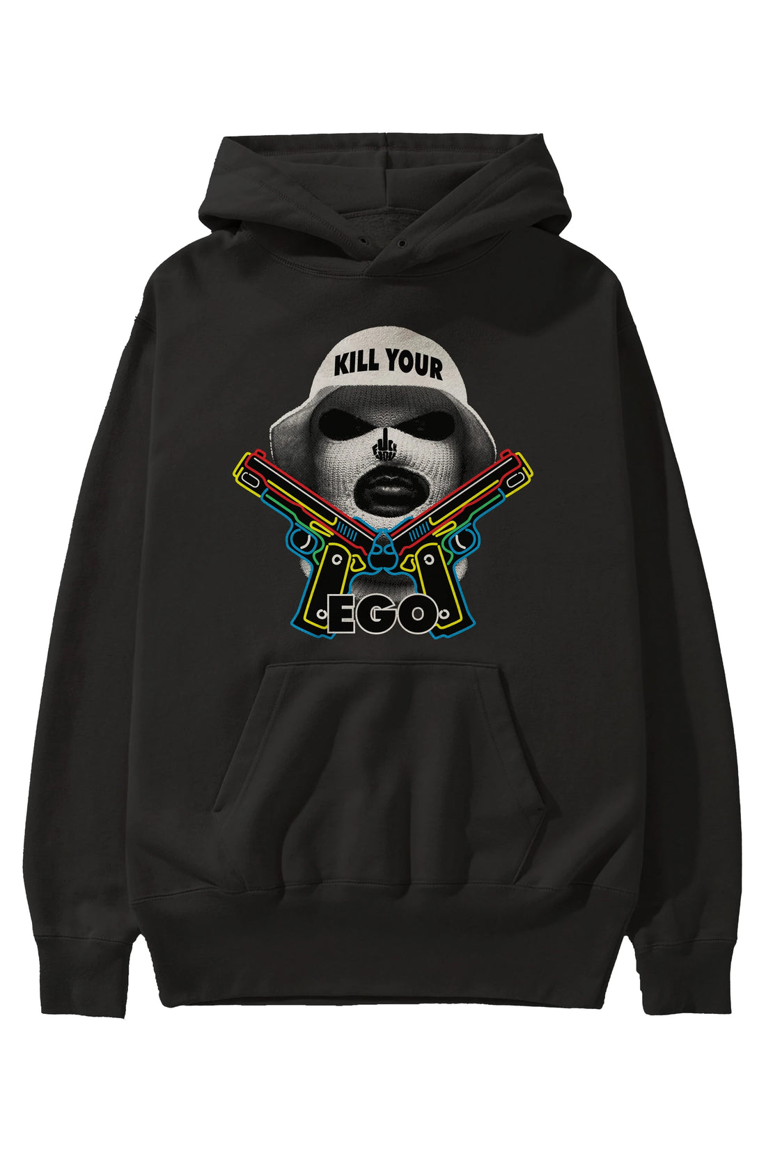 Kill Your Ego Ön Baskılı Hoodie Oversize Kapüşonlu Sweatshirt Erkek Kadın Unisex