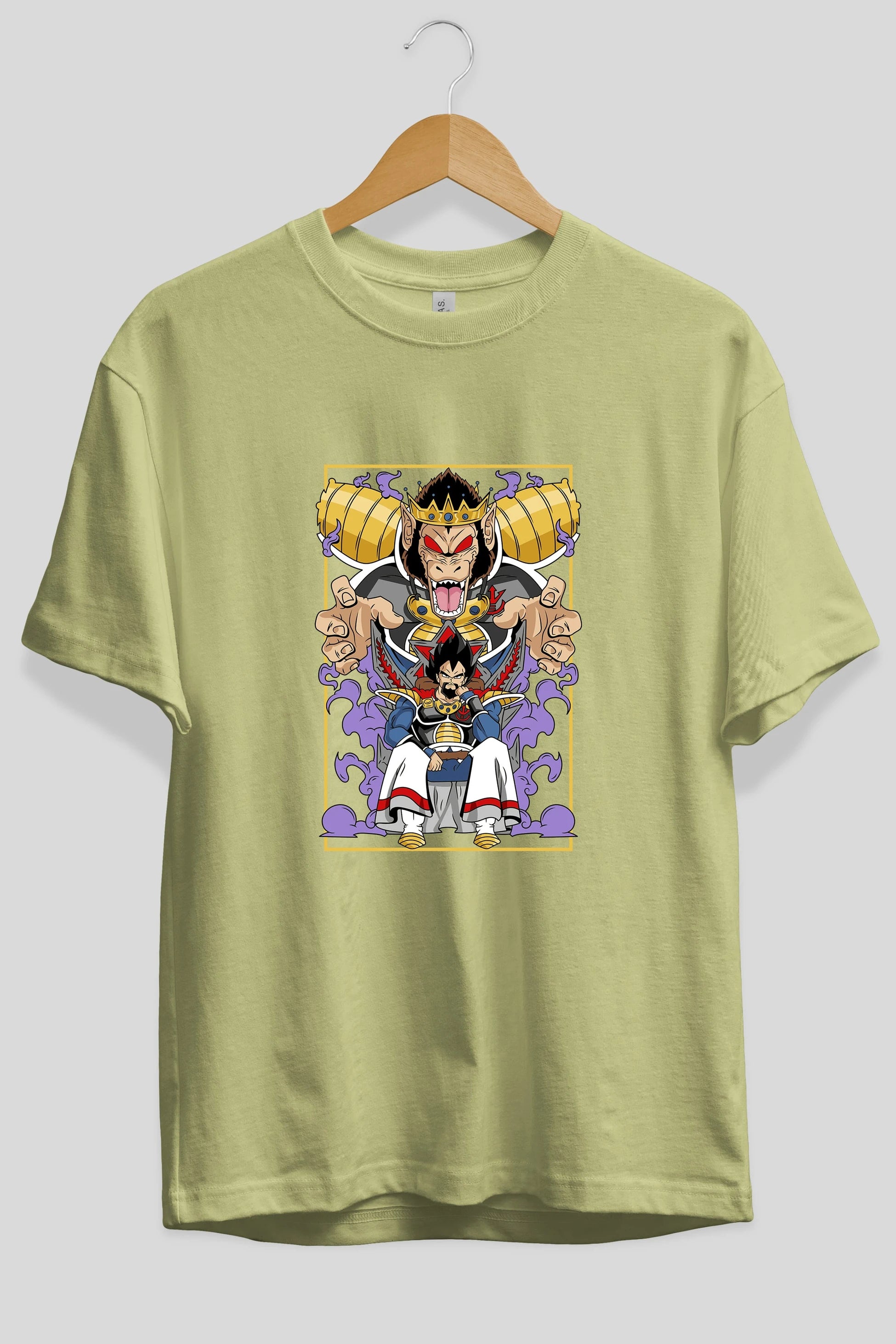 DragonBall ReyVegeta Anime Ön Baskılı Oversize t-shirt %100 pamuk Erkek Kadın Unisex
