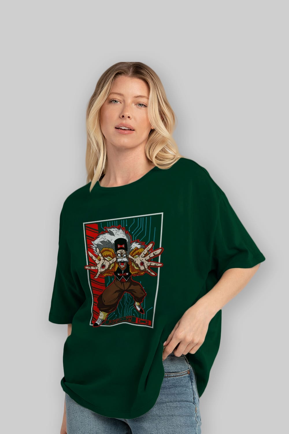 DragonBall DrMakigero Anime Ön Baskılı Oversize t-shirt %100 pamuk Erkek Kadın Unisex