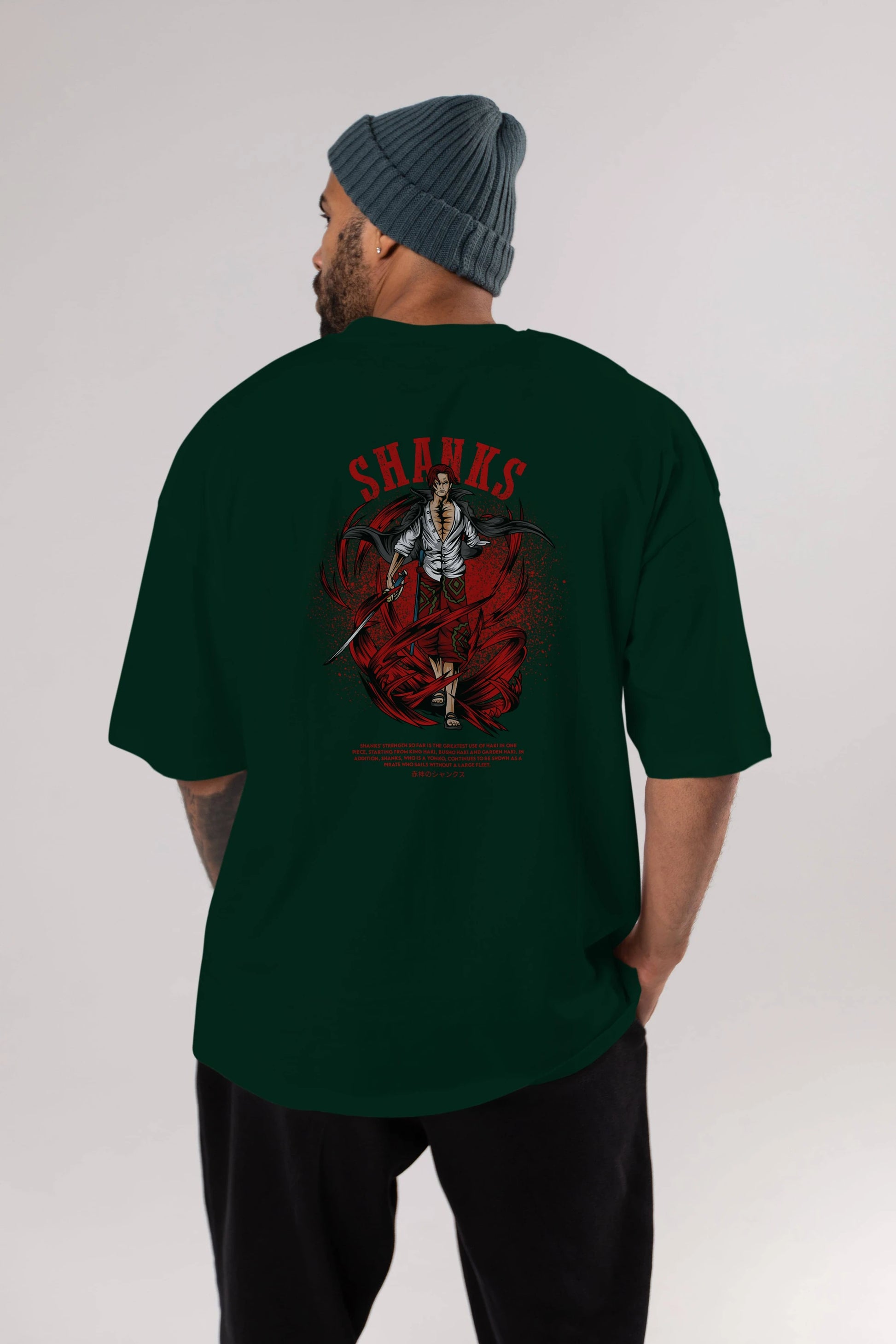 Shanks Anime Arka Baskılı Oversize t-shirt Erkek Kadın Unisex