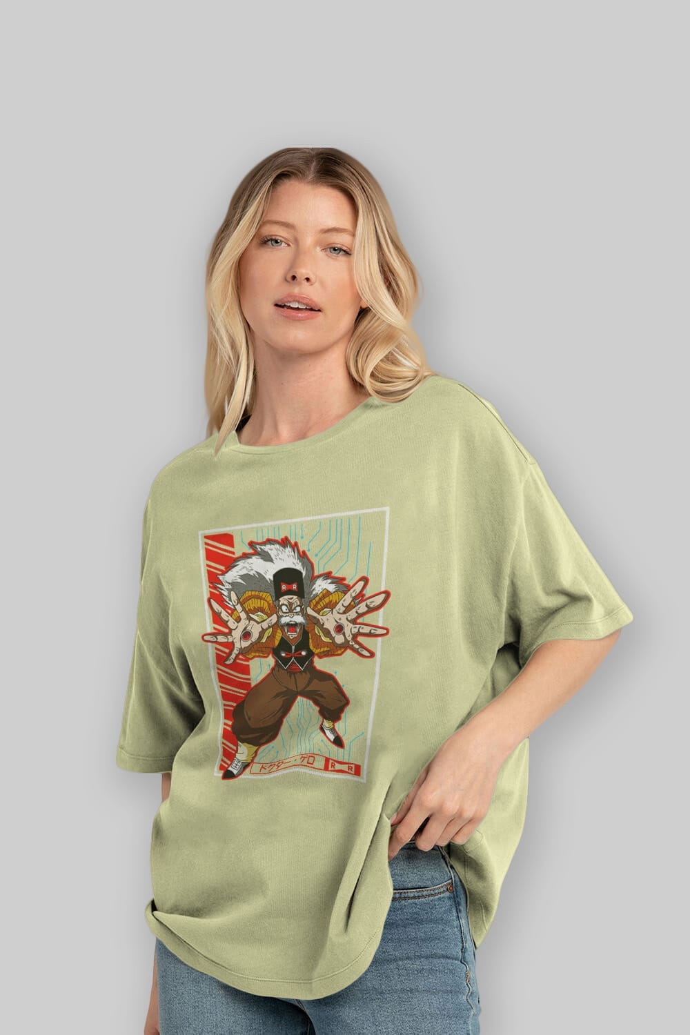 DragonBall DrMakigero Anime Ön Baskılı Oversize t-shirt %100 pamuk Erkek Kadın Unisex