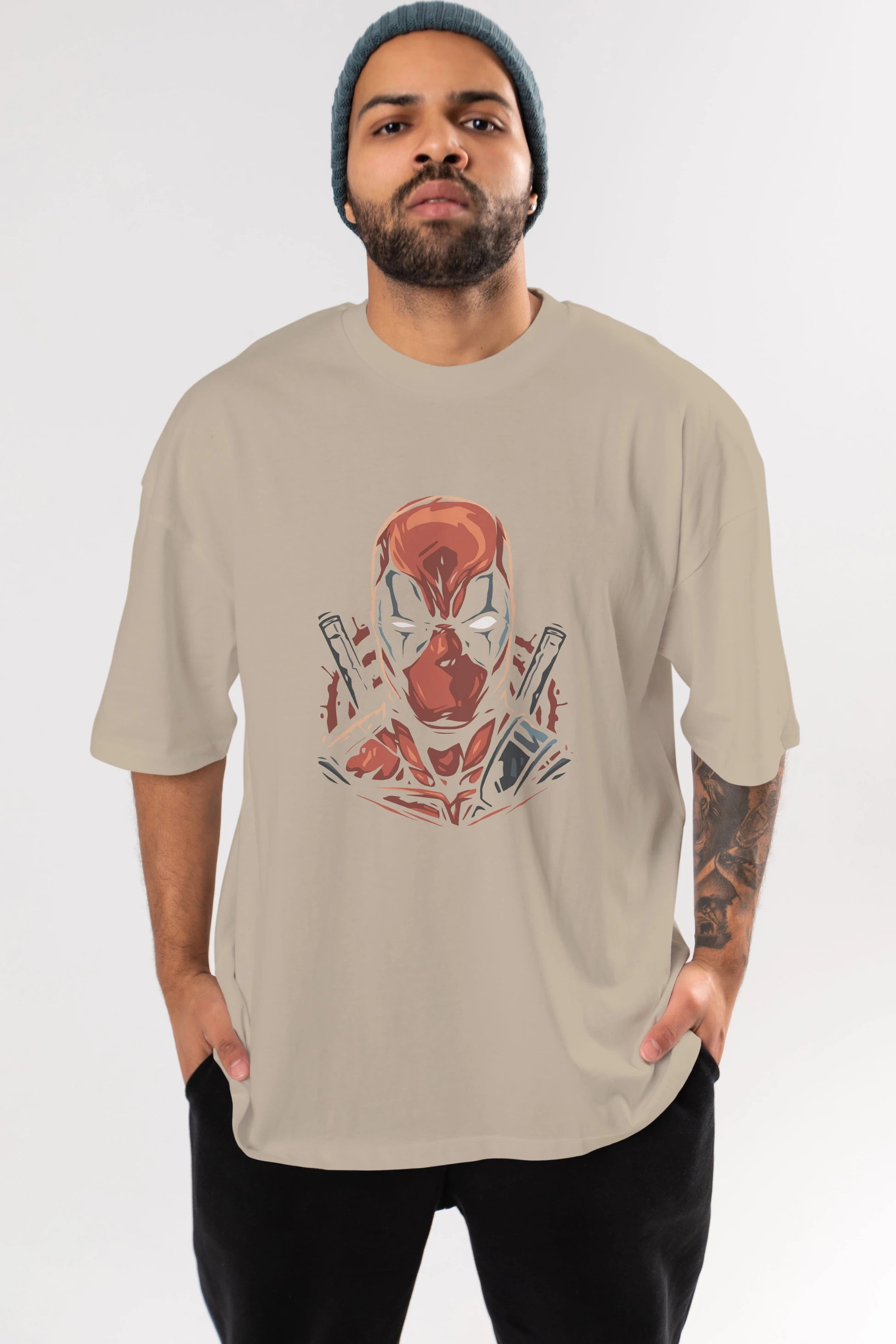 Deadpool (10) Ön Baskılı Oversize t-shirt Erkek Kadın Unisex %100 Pamuk Bisiklet Yaka tişort