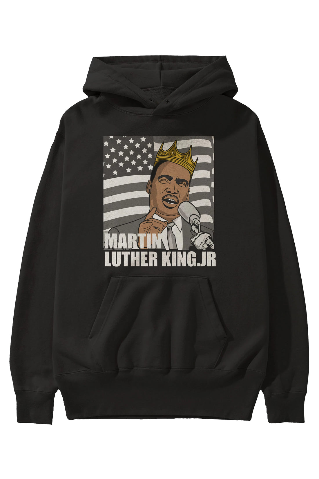 Luther King Ön Baskılı Hoodie Oversize Kapüşonlu Sweatshirt Erkek Kadın Unisex