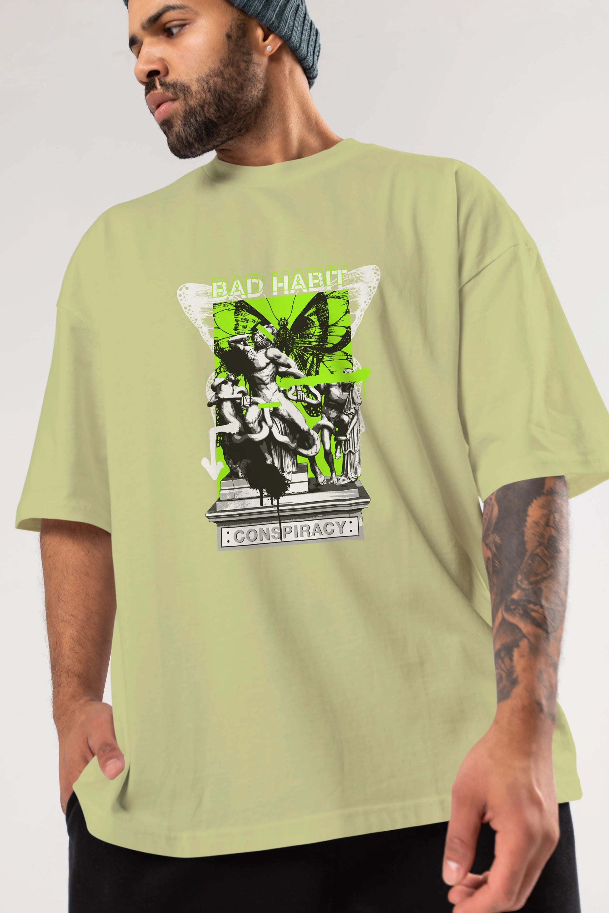 Bad Habit Ön Baskılı Oversize t-shirt Erkek Kadın Unisex