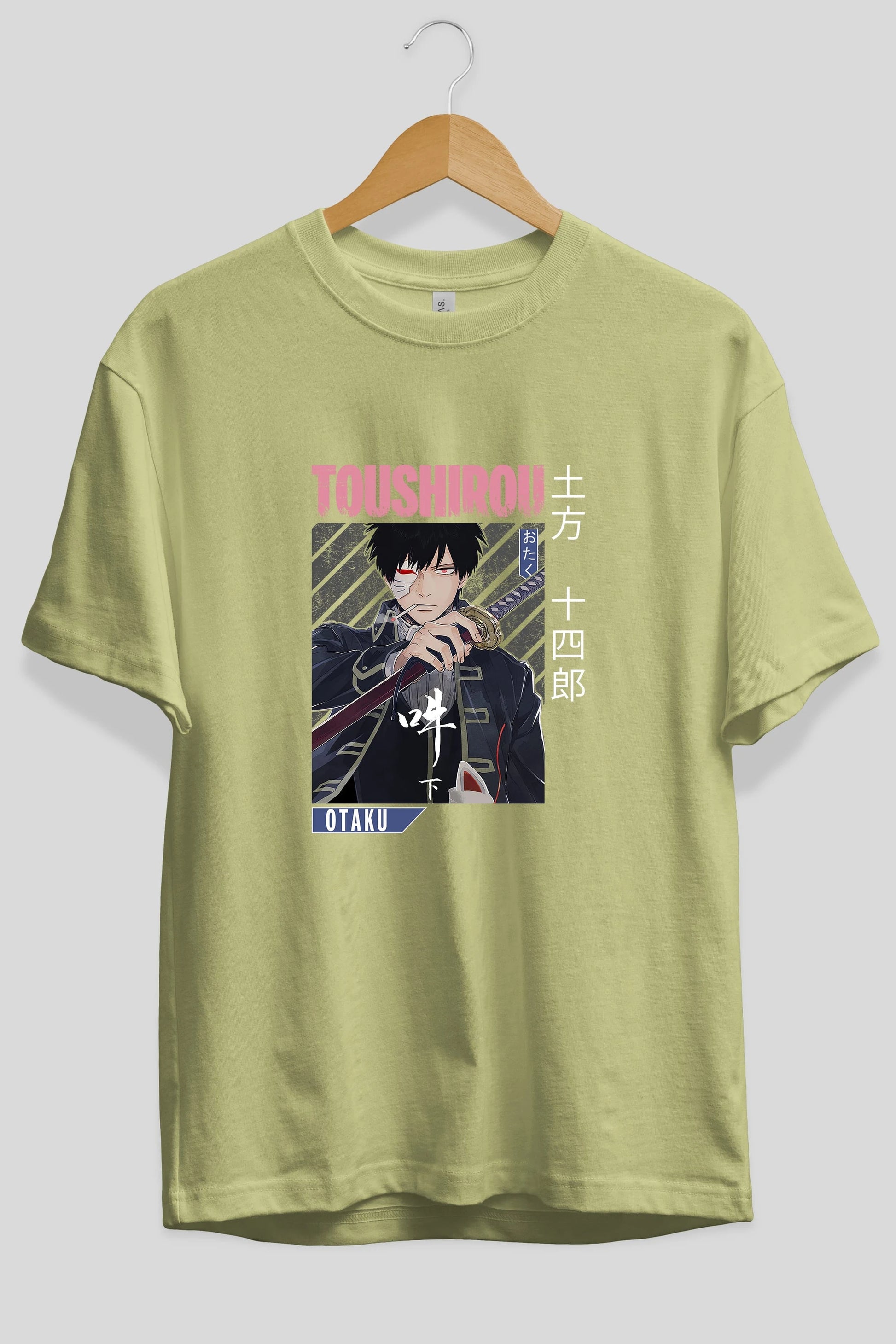 Toushirou Hijikata 1 Anime Ön Baskılı Oversize t-shirt %100 pamuk Erkek Kadın Unisex