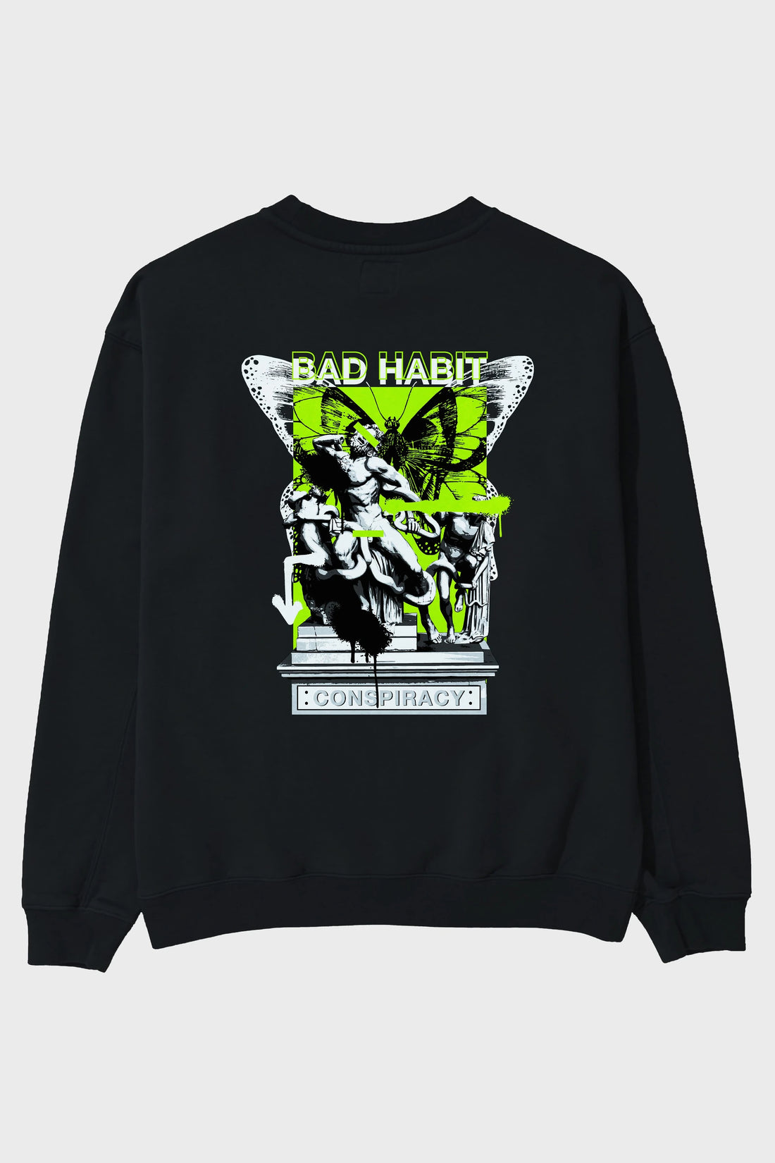 Bad Habit Arka Baskılı Oversize Sweatshirt Erkek Kadın Unisex