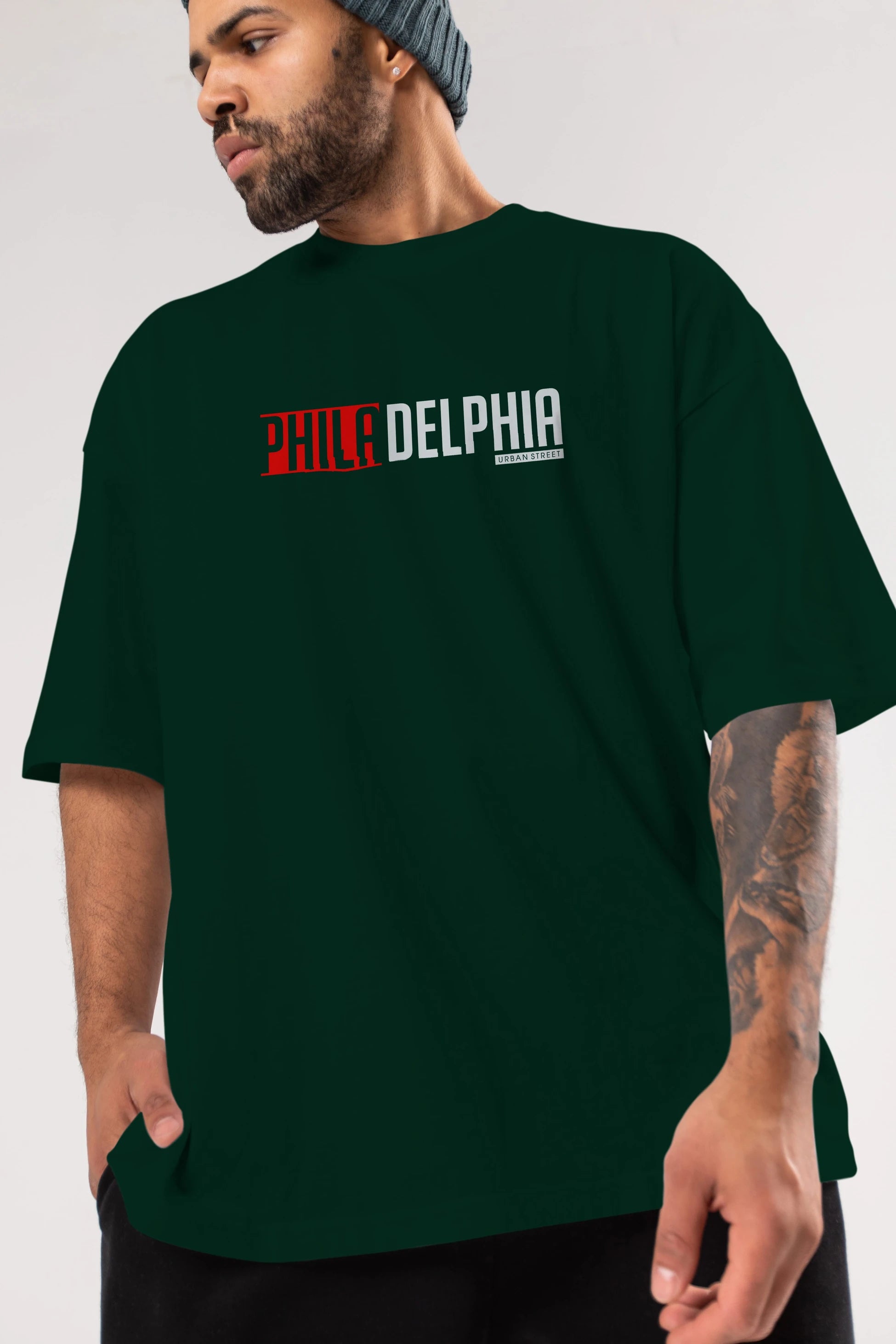 Philadelphia Ön Baskılı Oversize t-shirt Erkek Kadın Unisex