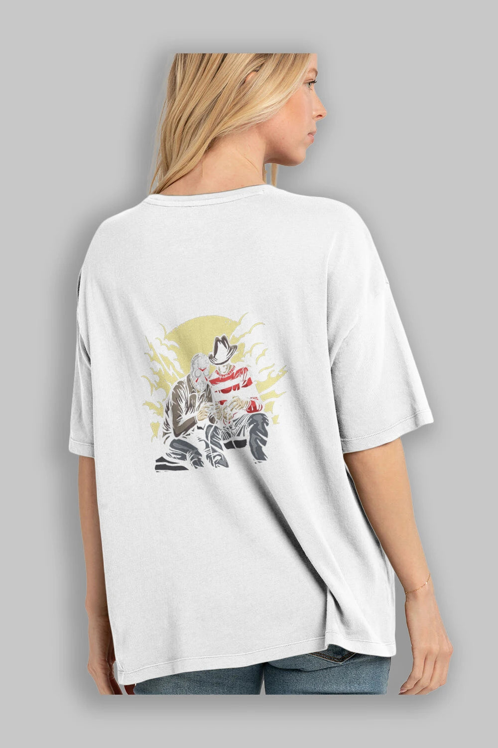 Dark Gamers Arka Baskılı Oversize t-shirt Erkek Kadın Unisex %100 Pamuk