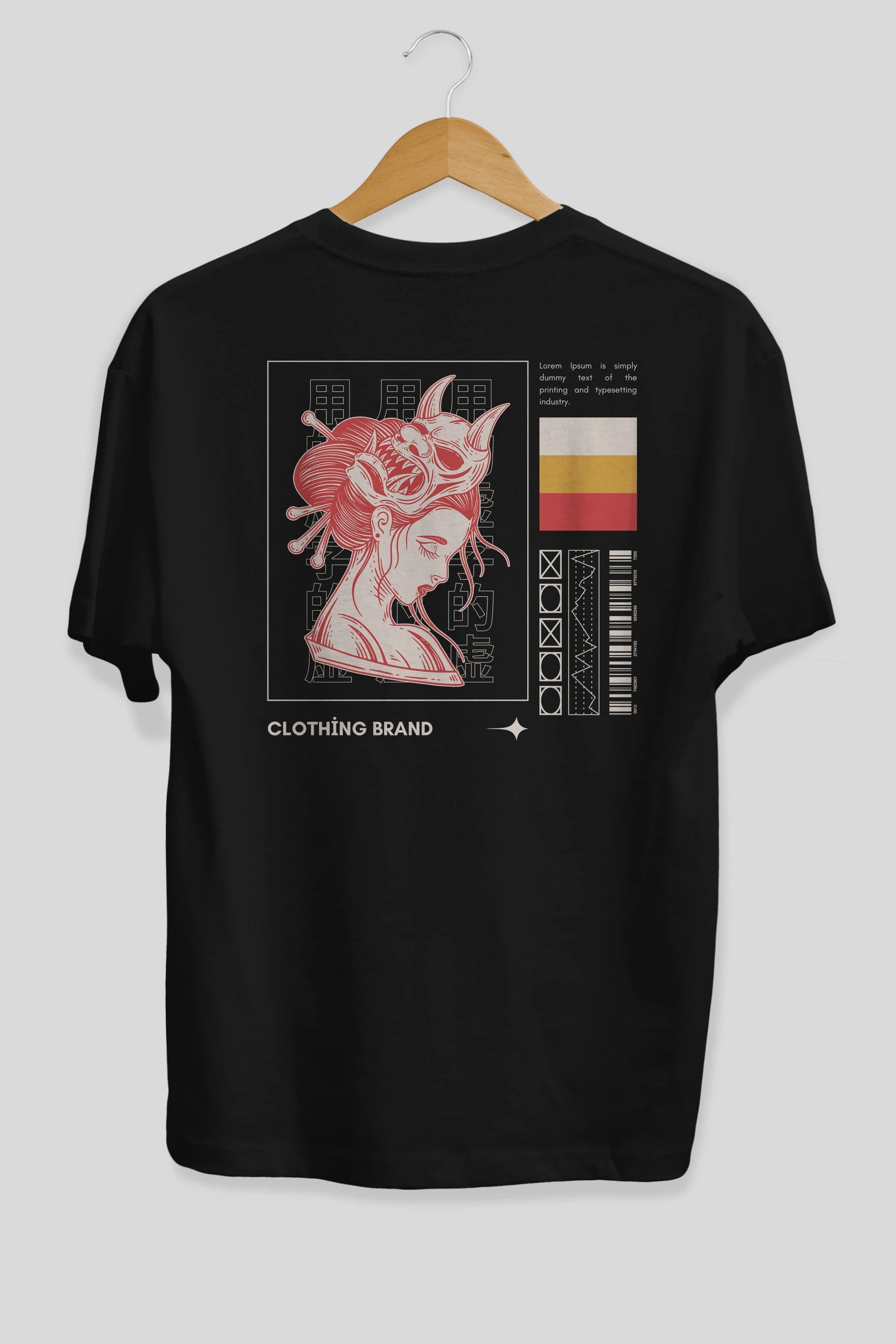 Hipster Japanese Style 2 Arka Baskılı Oversize t-shirt Erkek Kadın Unisex