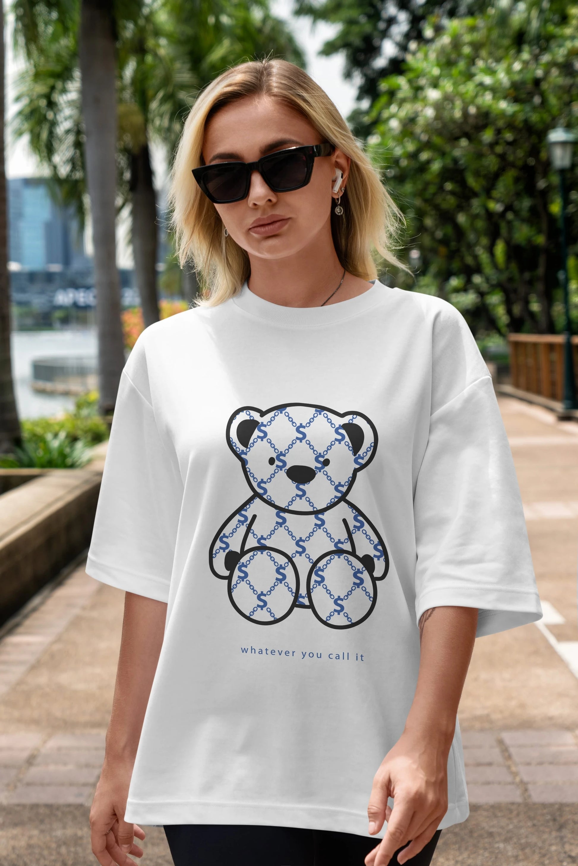 Whatever you Bear Ön Baskılı Oversize t-shirt Erkek Kadın Unisex