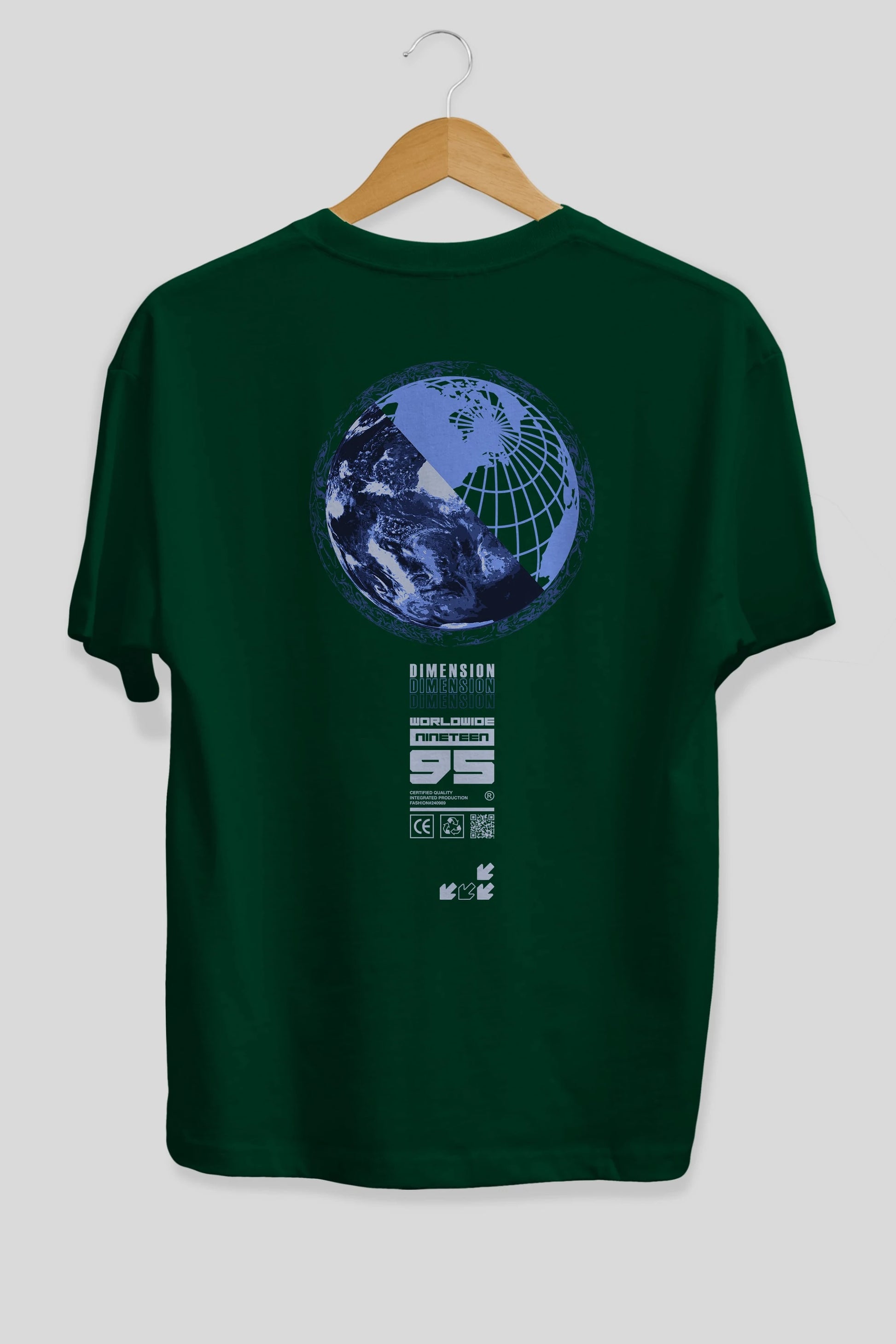 Dimension 95 Arka Baskılı Oversize t-shirt Erkek Kadın Unisex