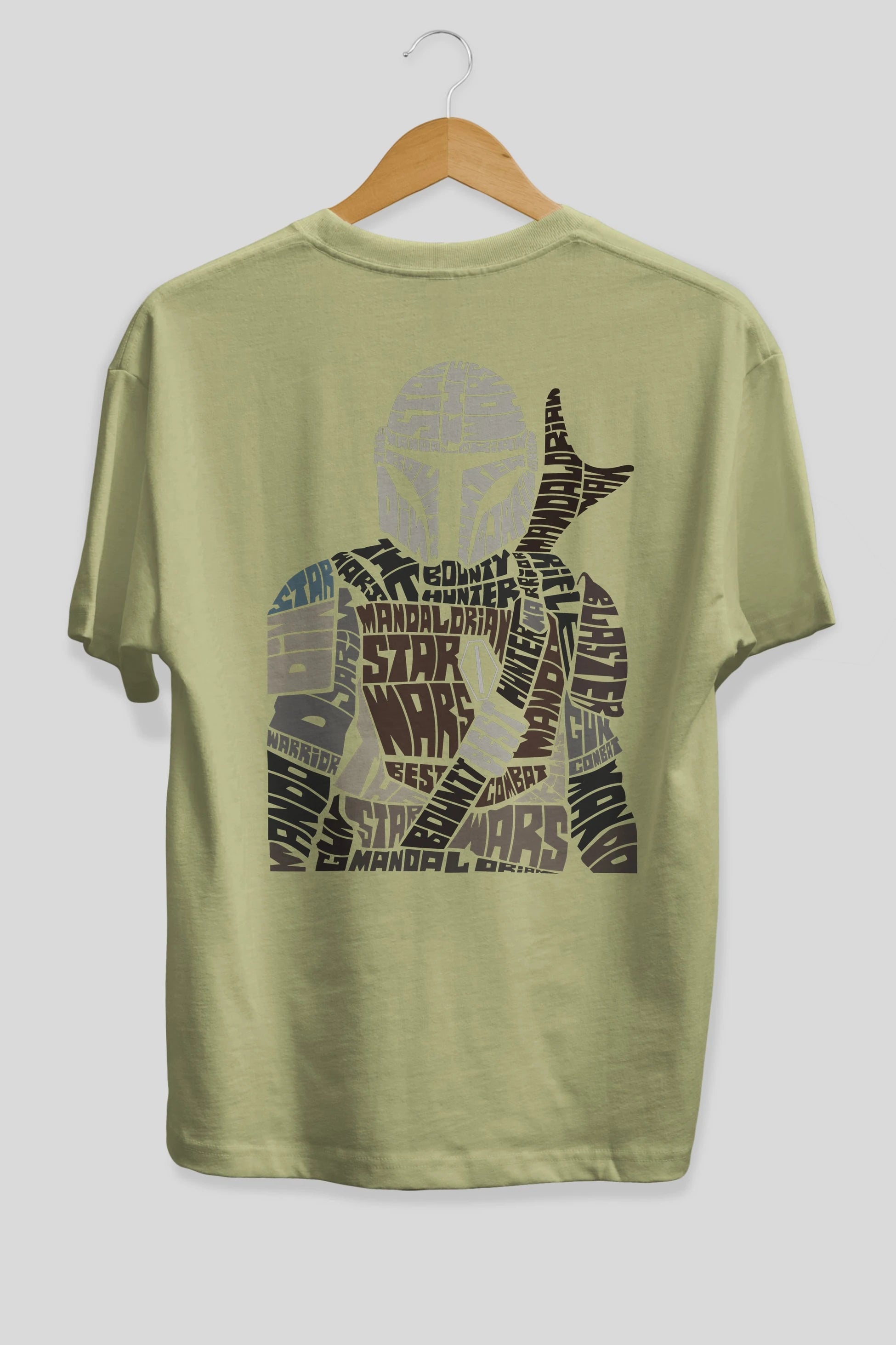 Mandalorian Arka Baskılı Oversize t-shirt %100 pamuk Erkek Kadın Unisex
