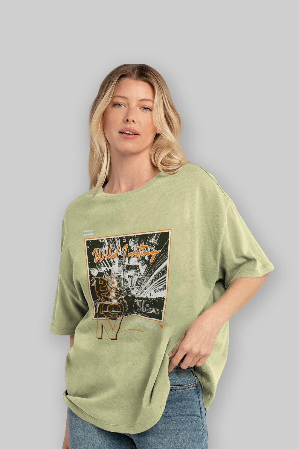 Wild Passion Ön Baskılı Oversize t-shirt Erkek Kadın Unisex