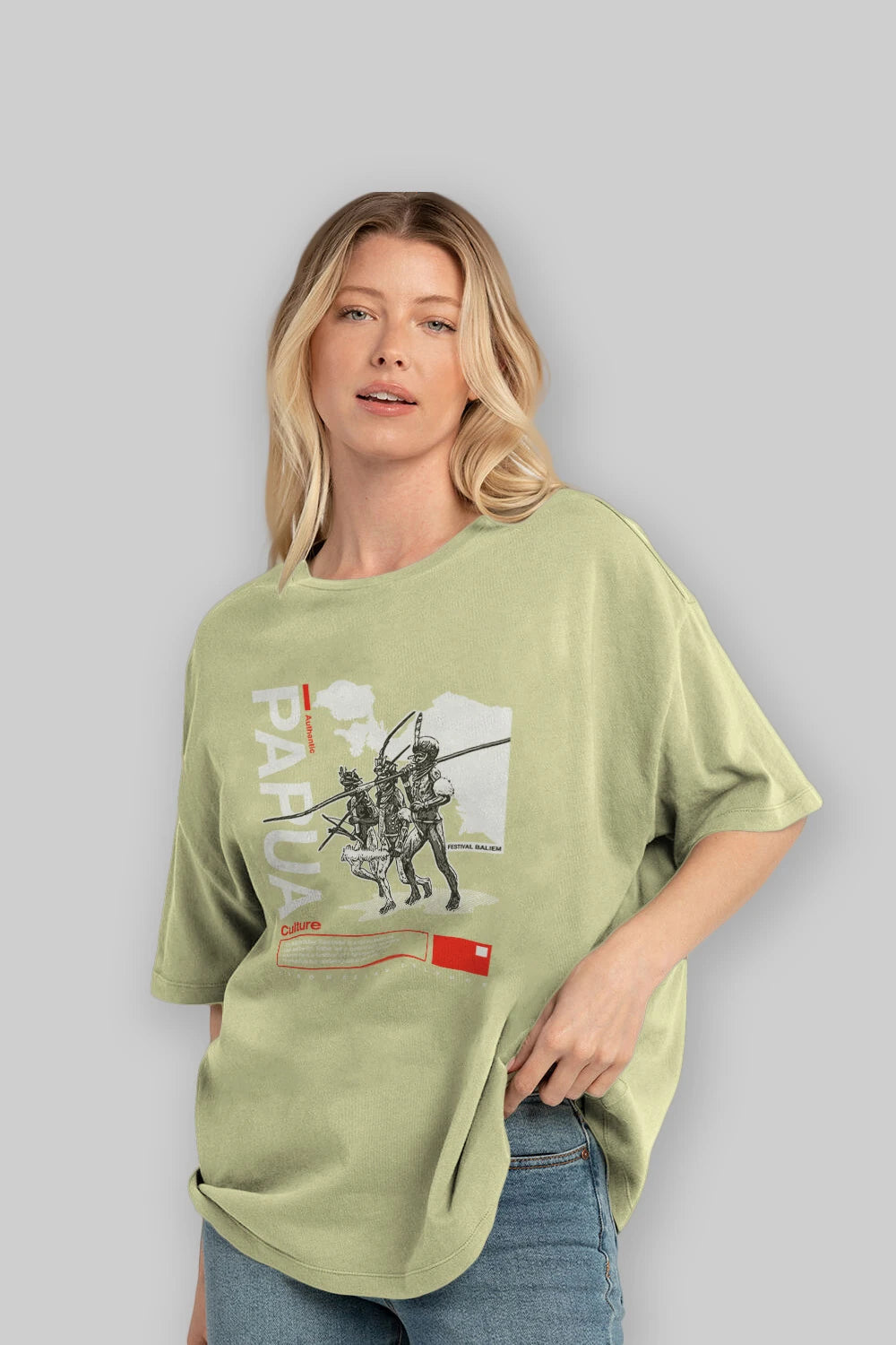 Papua Culture Ön Baskılı Oversize t-shirt Erkek Kadın Unisex