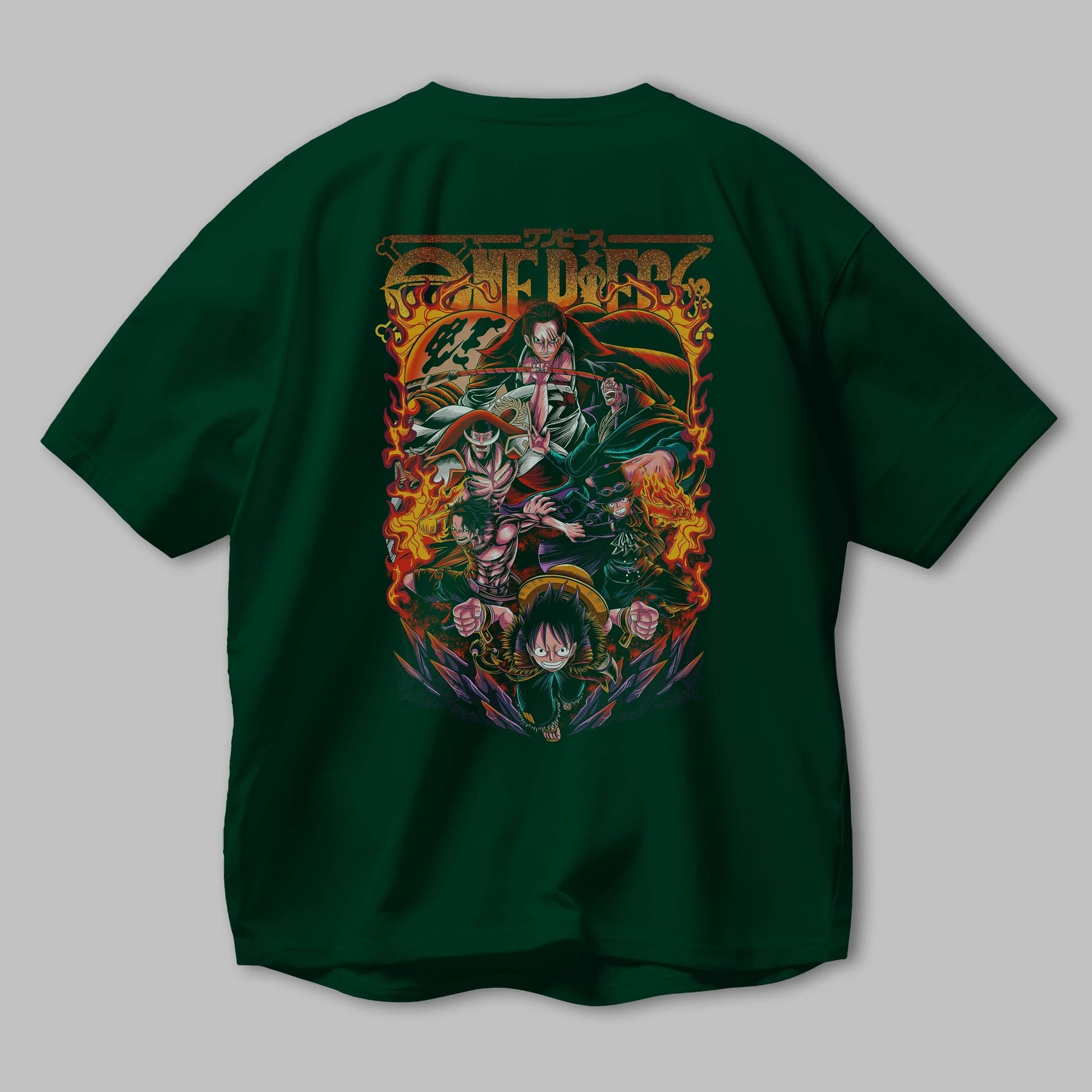 ONE PIECE (3) Anime Arka Baskılı Oversize t-shirt Erkek Kadın Unisex