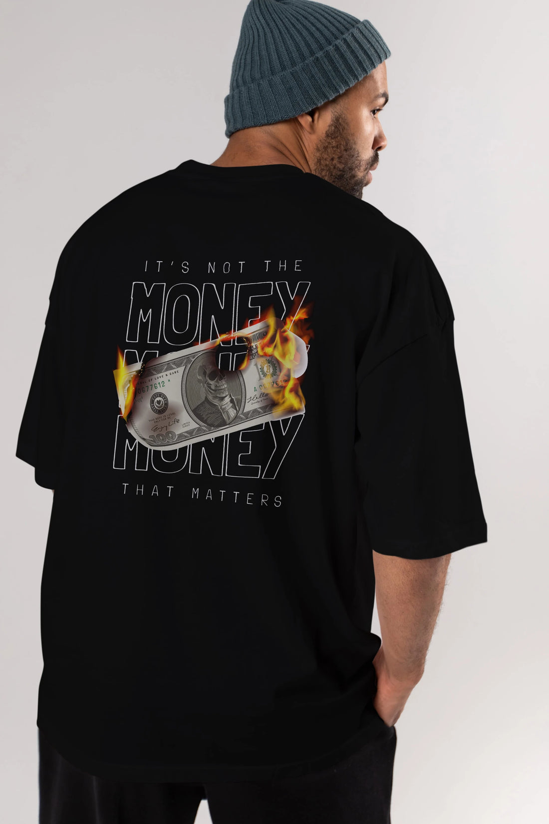 Teddy Bear Its Not The Money Arka Baskılı Oversize t-shirt Erkek Kadın Unisex %100 Pamuk
