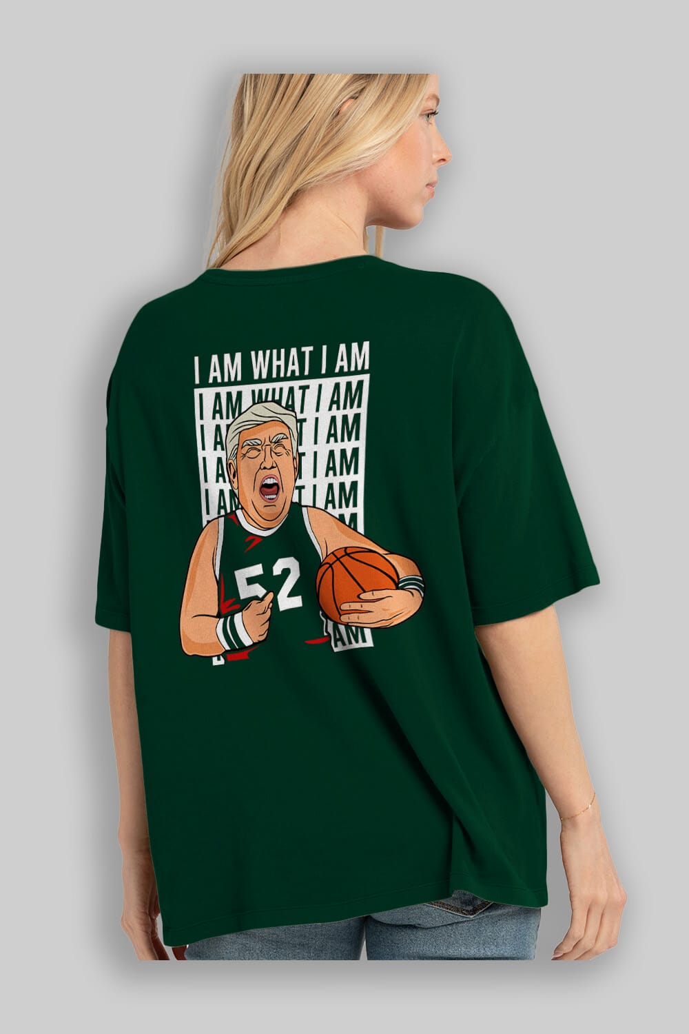 Trump Basketball Arka Baskılı Oversize t-shirt Erkek Kadın Unisex %100 Pamuk tişort