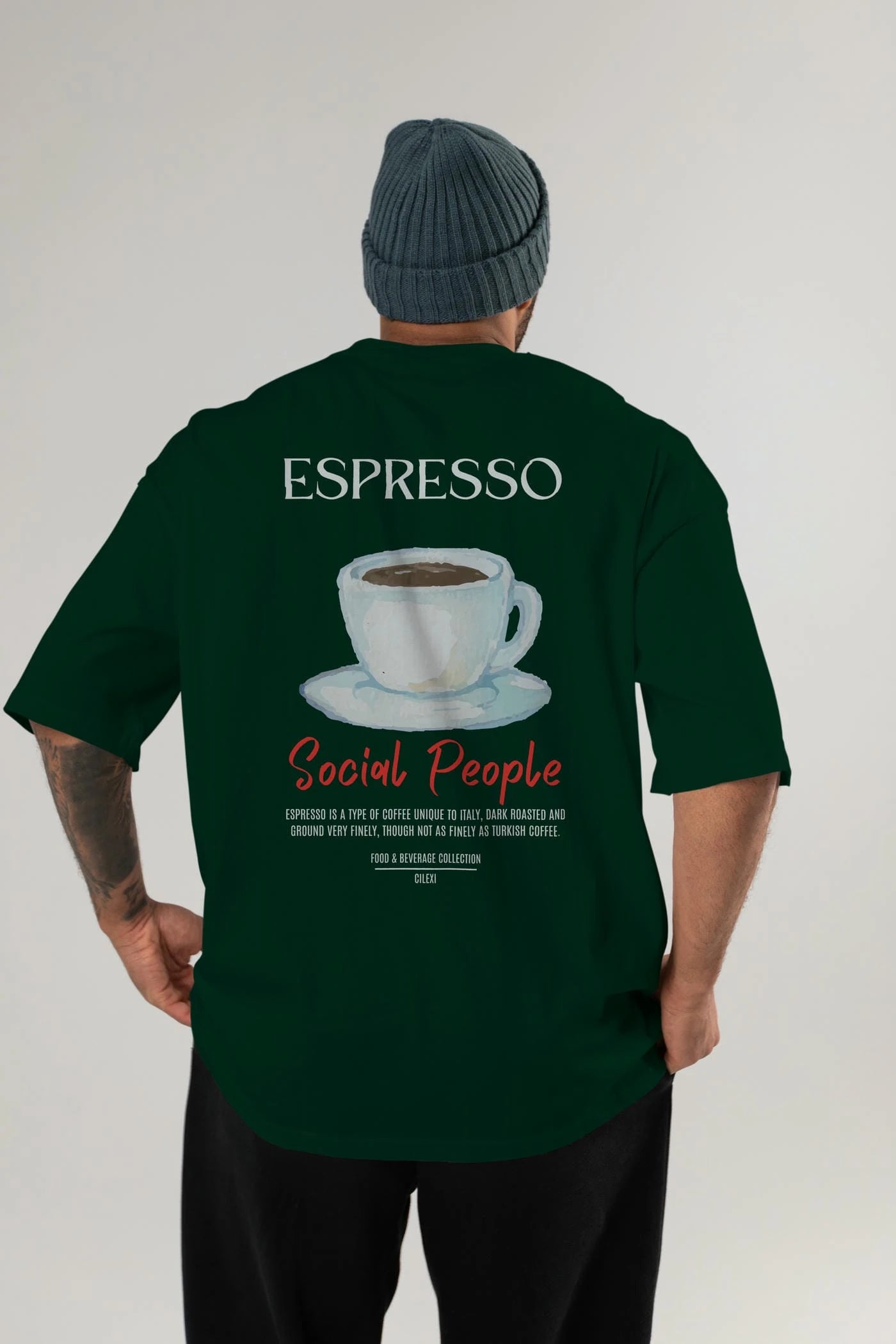 Espresso Kokteyl Serisi Baskılı Oversize t-shirt Erkek Kadın Unisex %100 Pamuk Bisiklet Yaka tişort