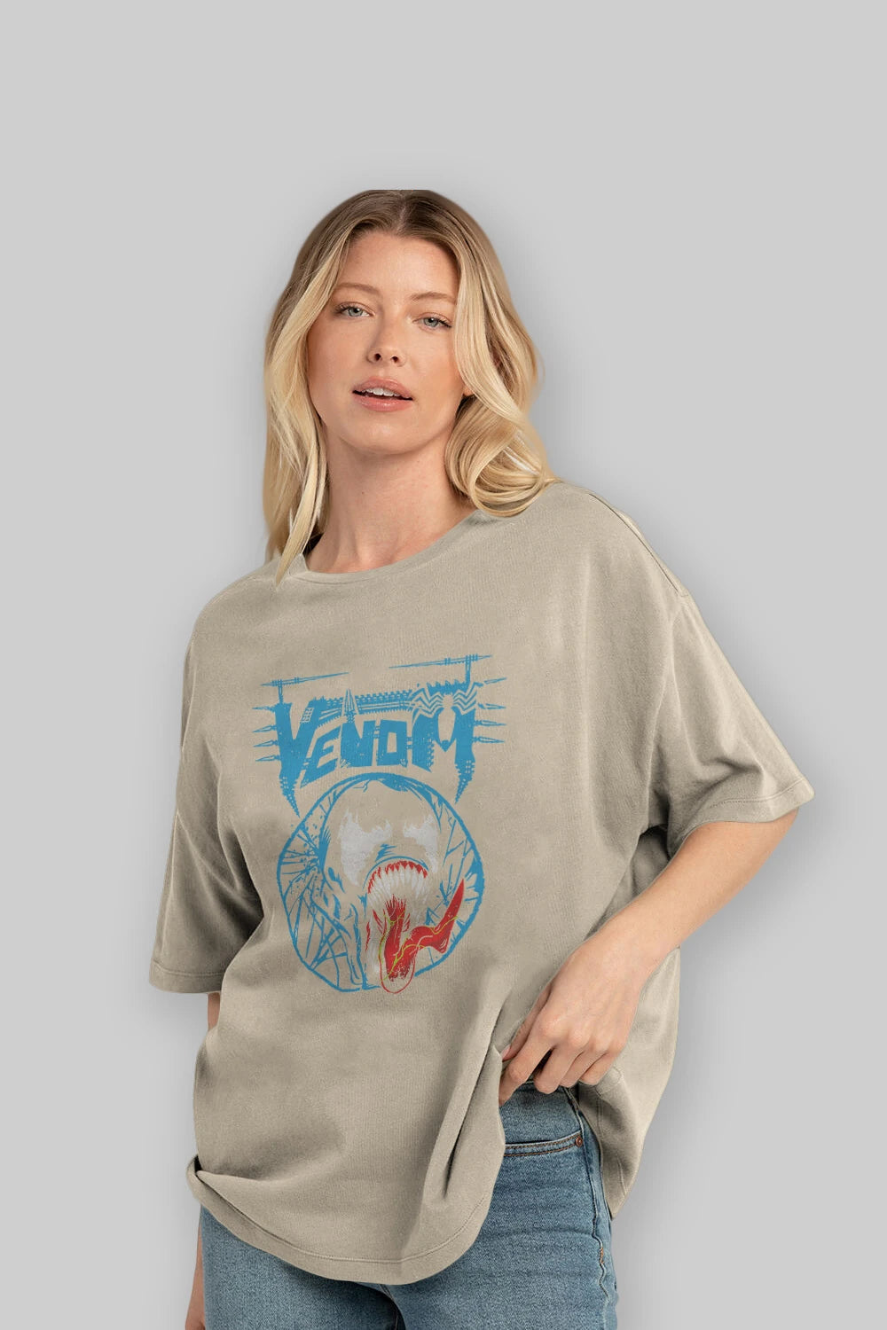 Venom (23) Ön Baskılı Oversize t-shirt Erkek Kadın Unisex %100 Pamuk Bisiklet Yaka tişort