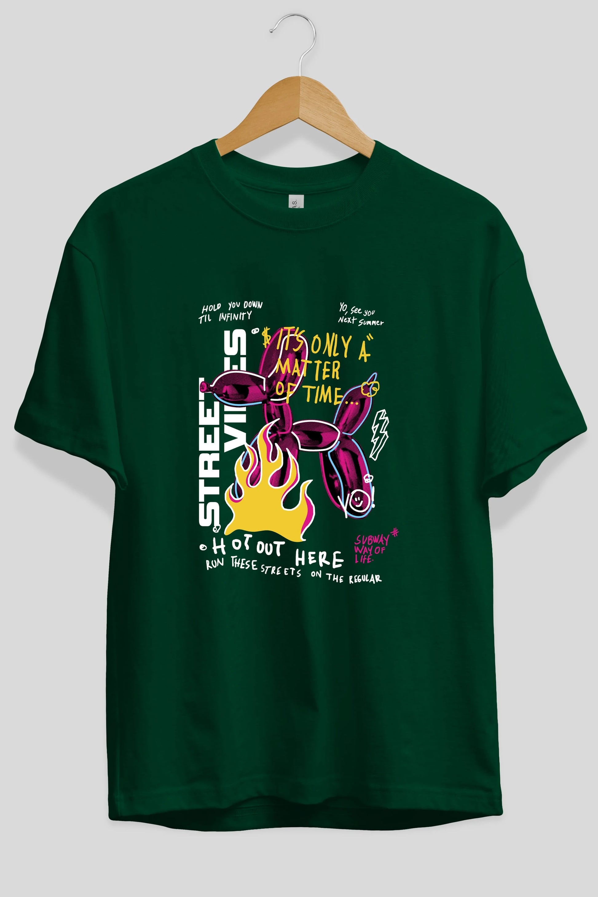 Street Vibes Ön Baskılı Oversize t-shirt Erkek Kadın Unisex