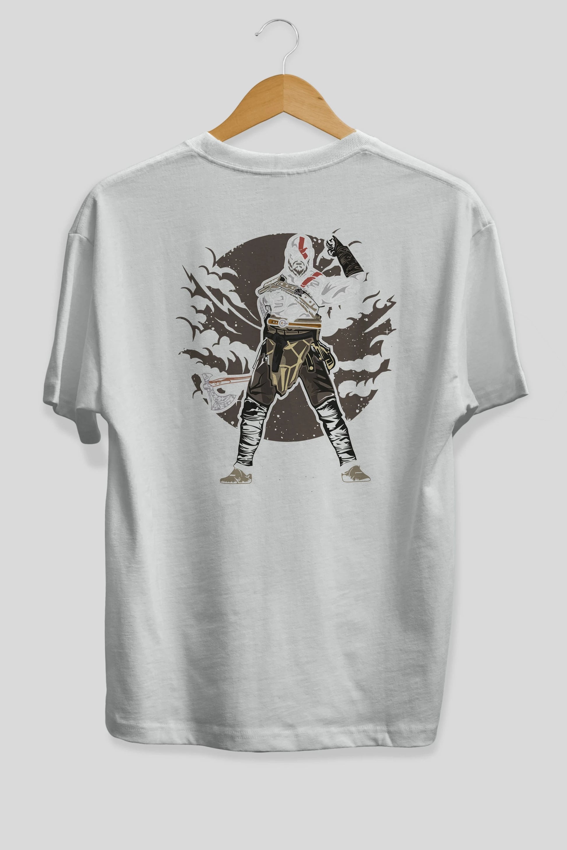 GOD OF WAR Arka Baskılı Oversize t-shirt Erkek Kadın Unisex %100 Pamuk