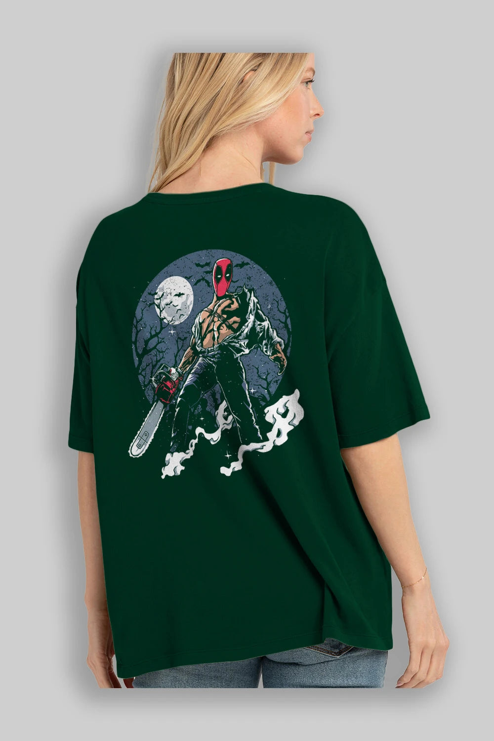 Evil Deadpool Arka Baskılı Oversize t-shirt Erkek Kadın Unisex %100 Pamuk