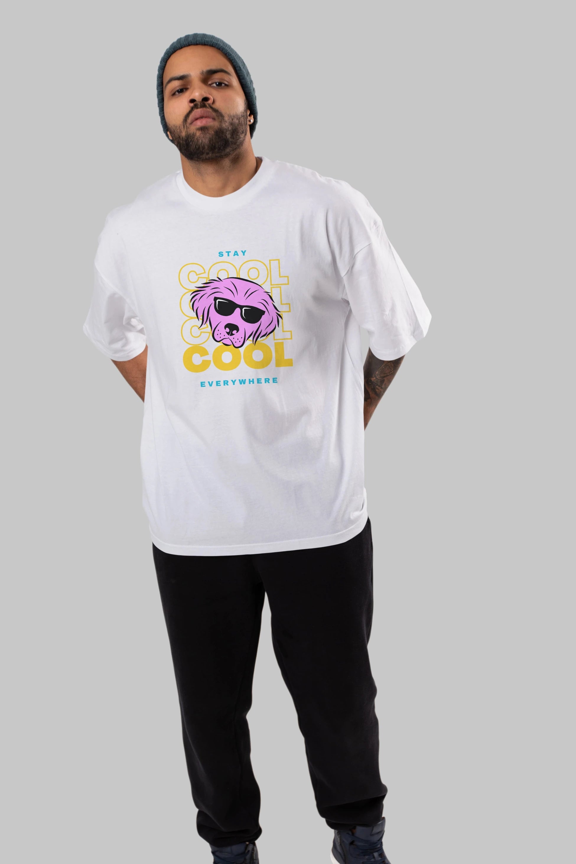 Cool Dog 2 Ön Baskılı Oversize t-shirt Erkek Kadın Unisex