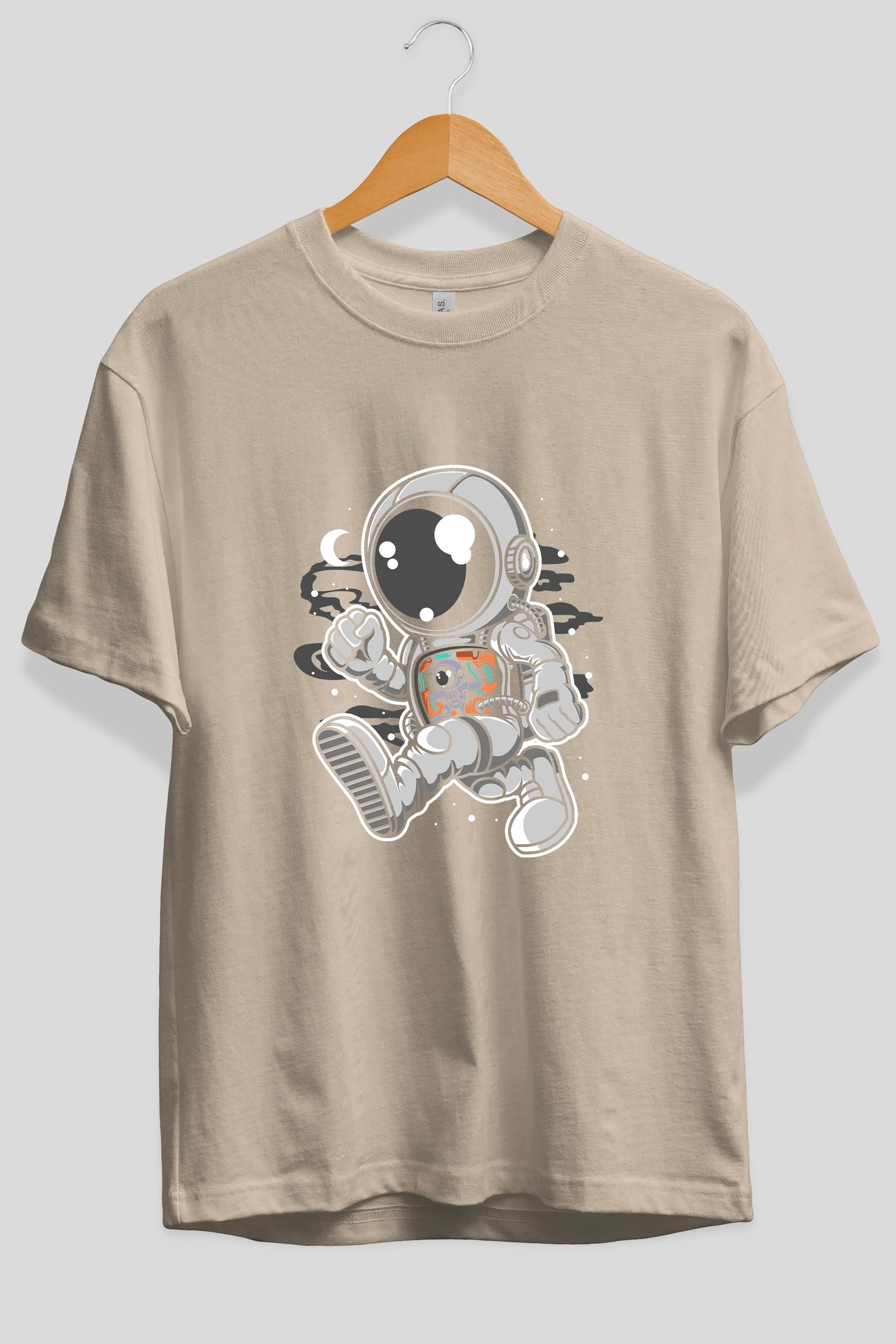 Astronaut Robotic Machine Ön Baskılı Oversize t-shirt Erkek Kadın Unisex