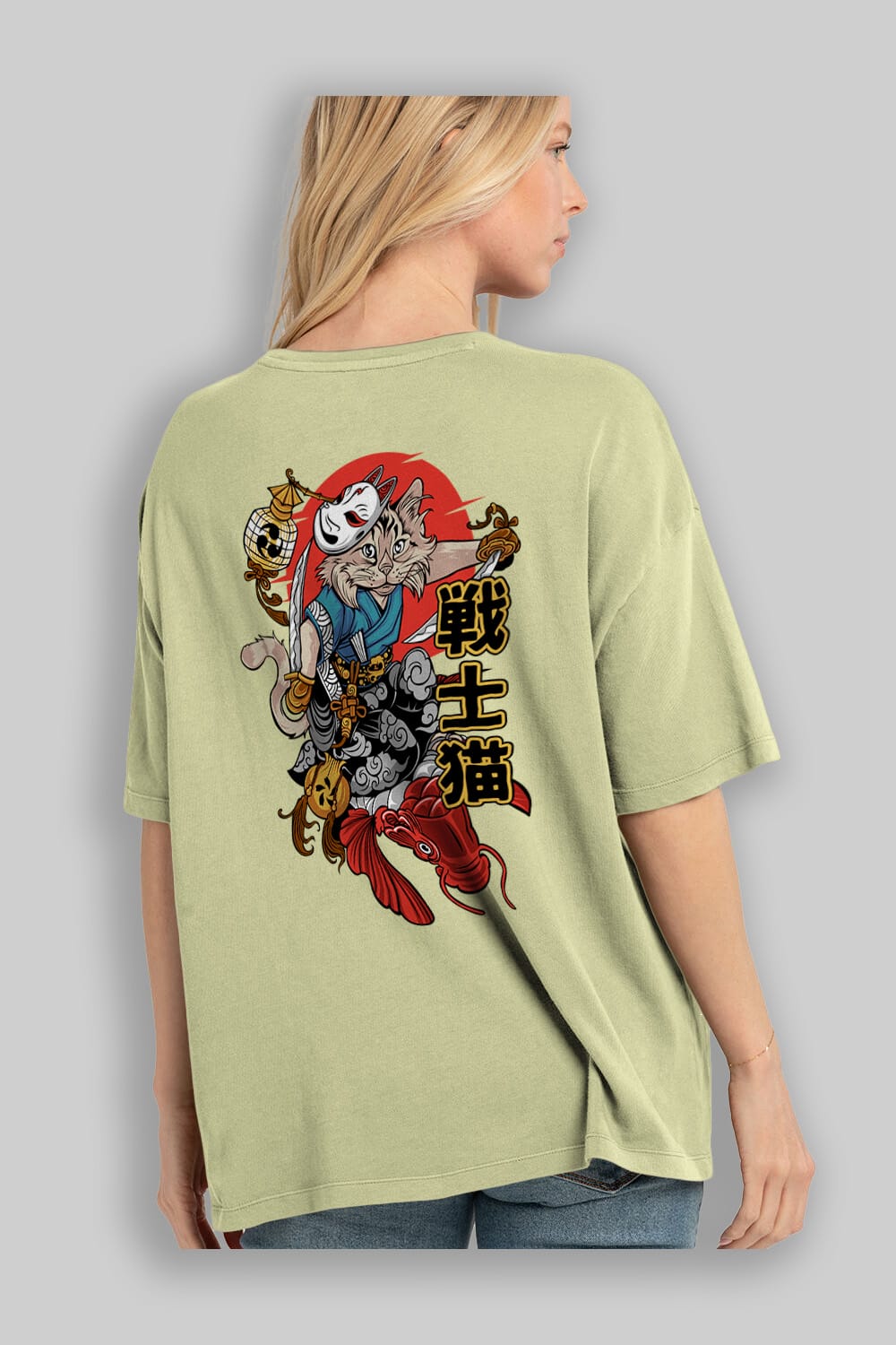 TRIBAL (2) Anime Arka Baskılı Oversize t-shirt Erkek Kadın Unisex