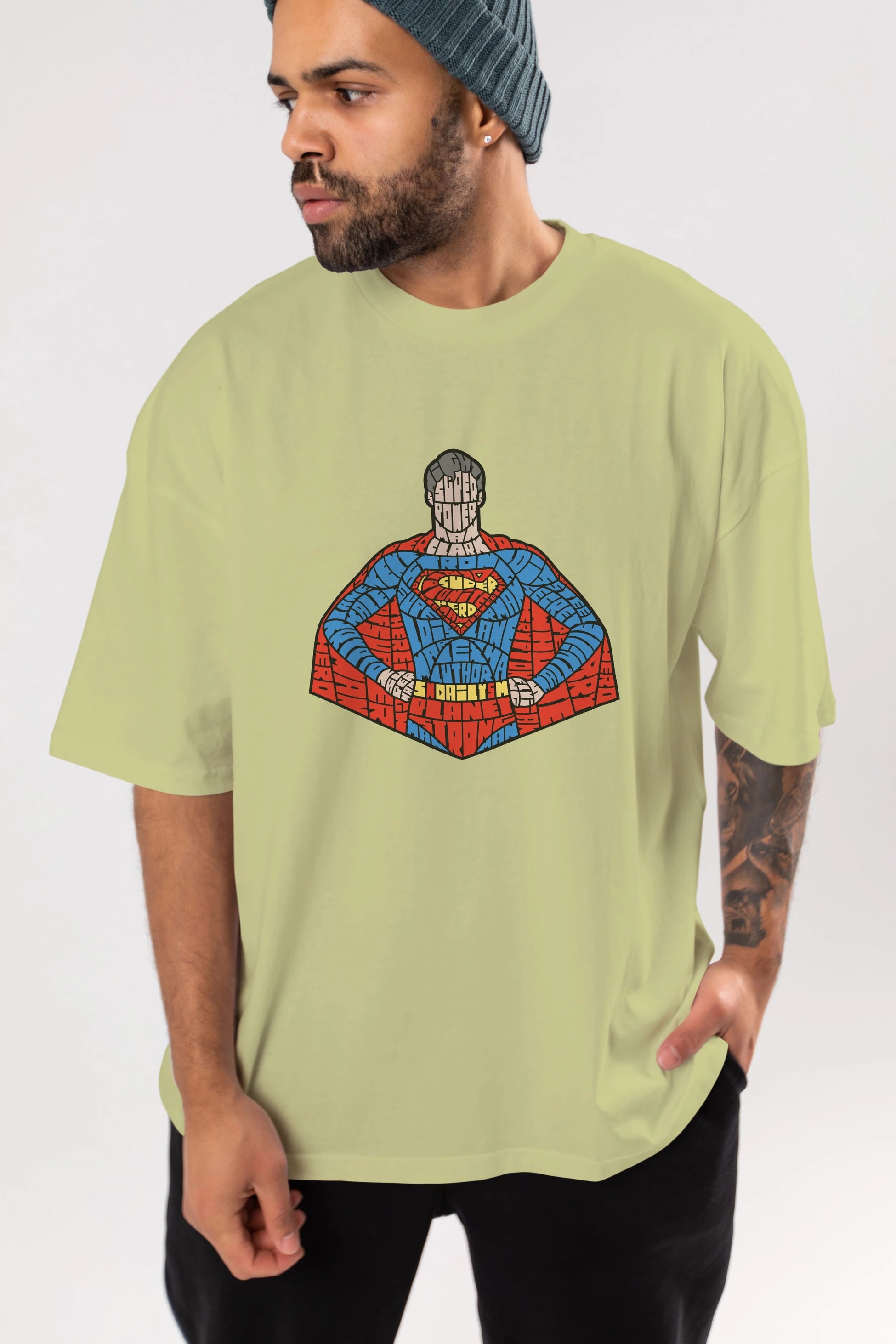 Kryptonian Ön Baskılı Oversize t-shirt %100 pamuk Erkek Kadın Unisex