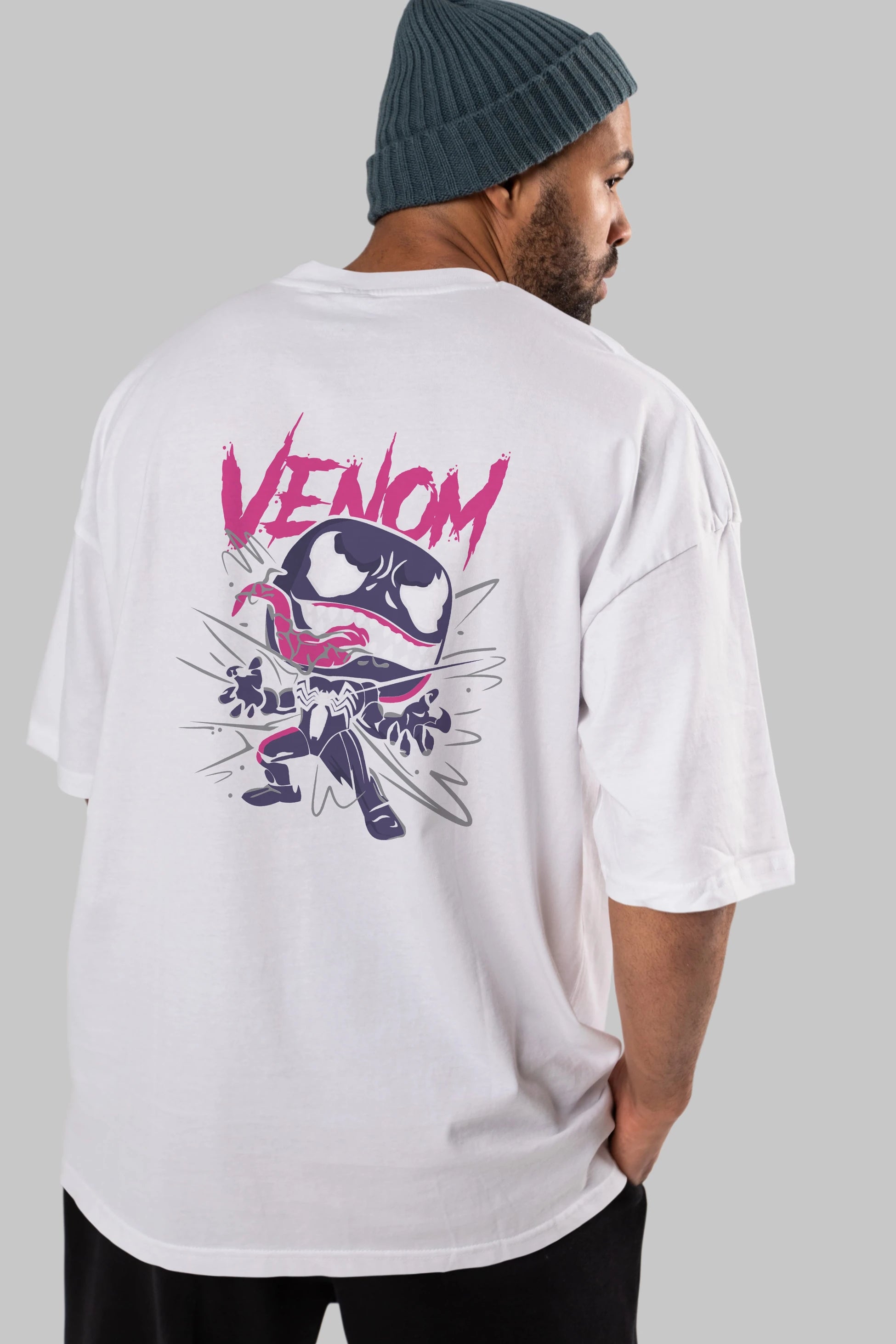 Venom (20) Arka Baskılı Oversize t-shirt Erkek Kadın Unisex %100 Pamuk Bisiklet Yaka tişort