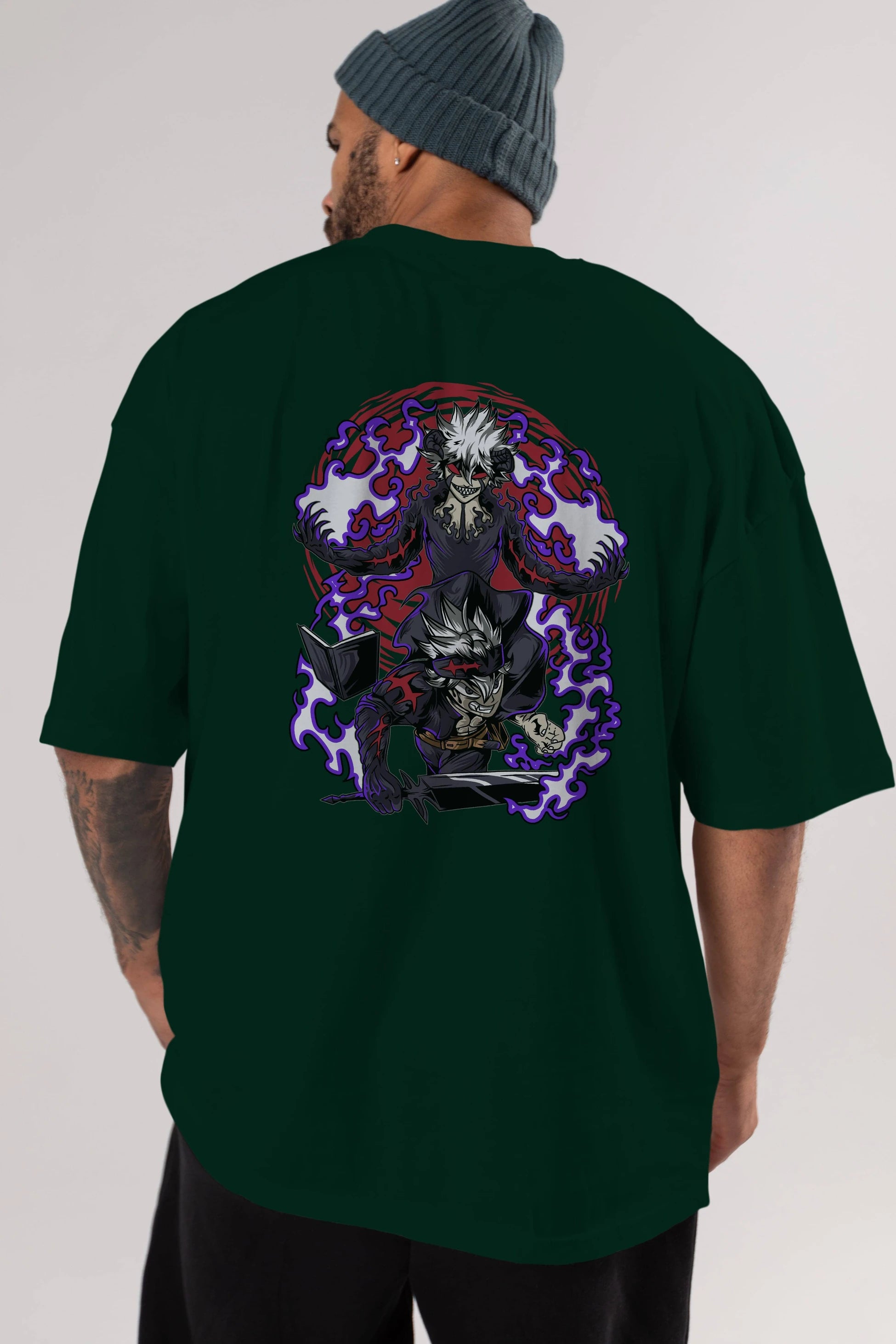 BLACK CLOVER DEVIL UNION Anime Arka Baskılı Oversize t-shirt Erkek Kadın Unisex