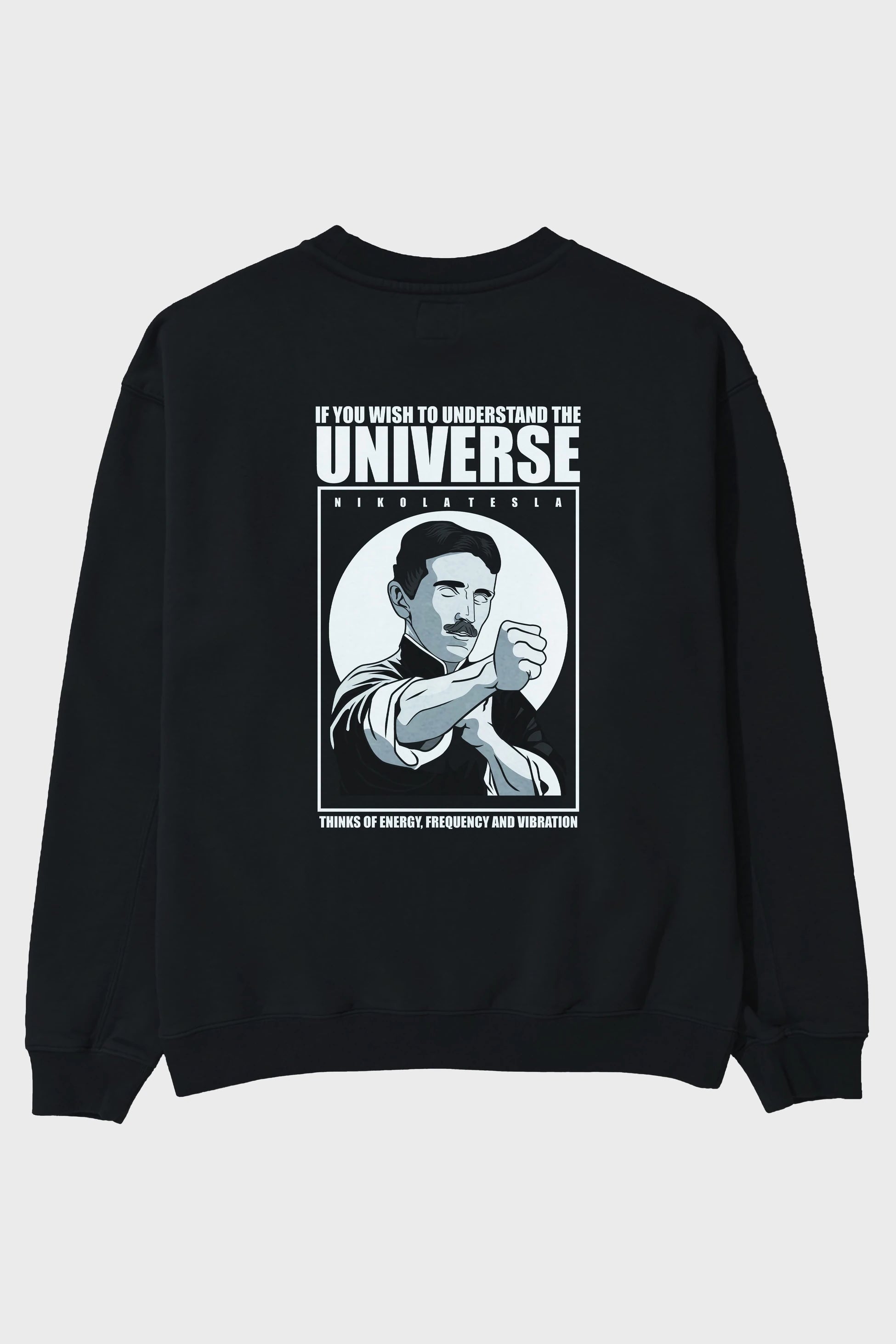 Nicola Tesla Ip Man Arka Baskılı Oversize Sweatshirt Erkek Kadın Unisex