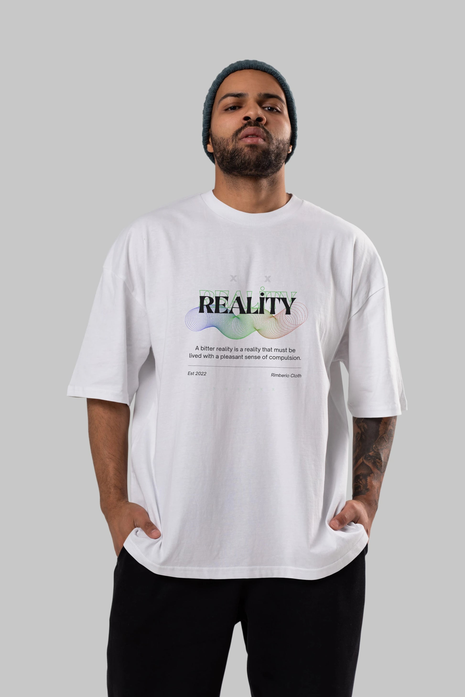 Reality 2 Ön Baskılı Oversize t-shirt Erkek Kadın Unisex