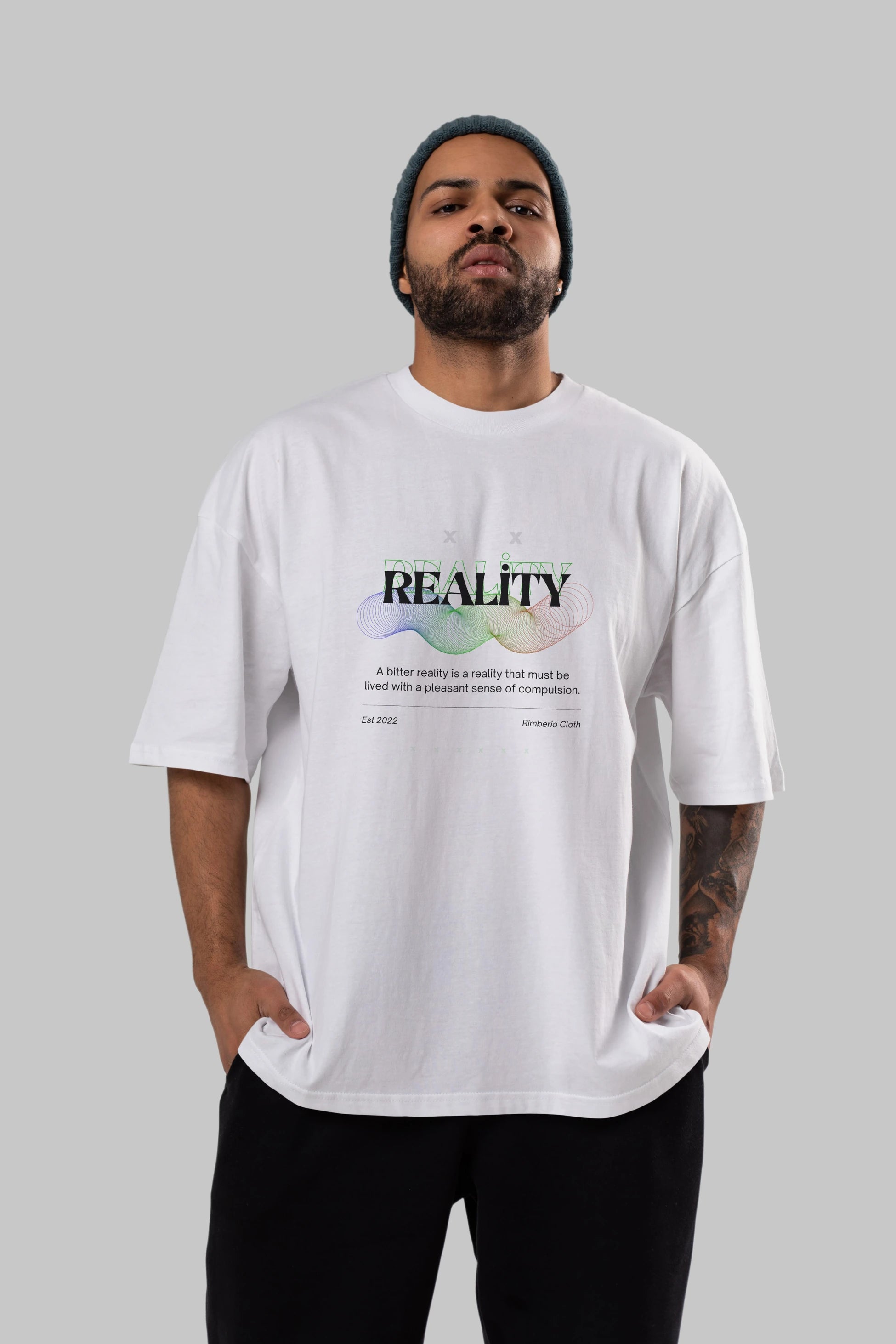 Reality 2 Ön Baskılı Oversize t-shirt Erkek Kadın Unisex