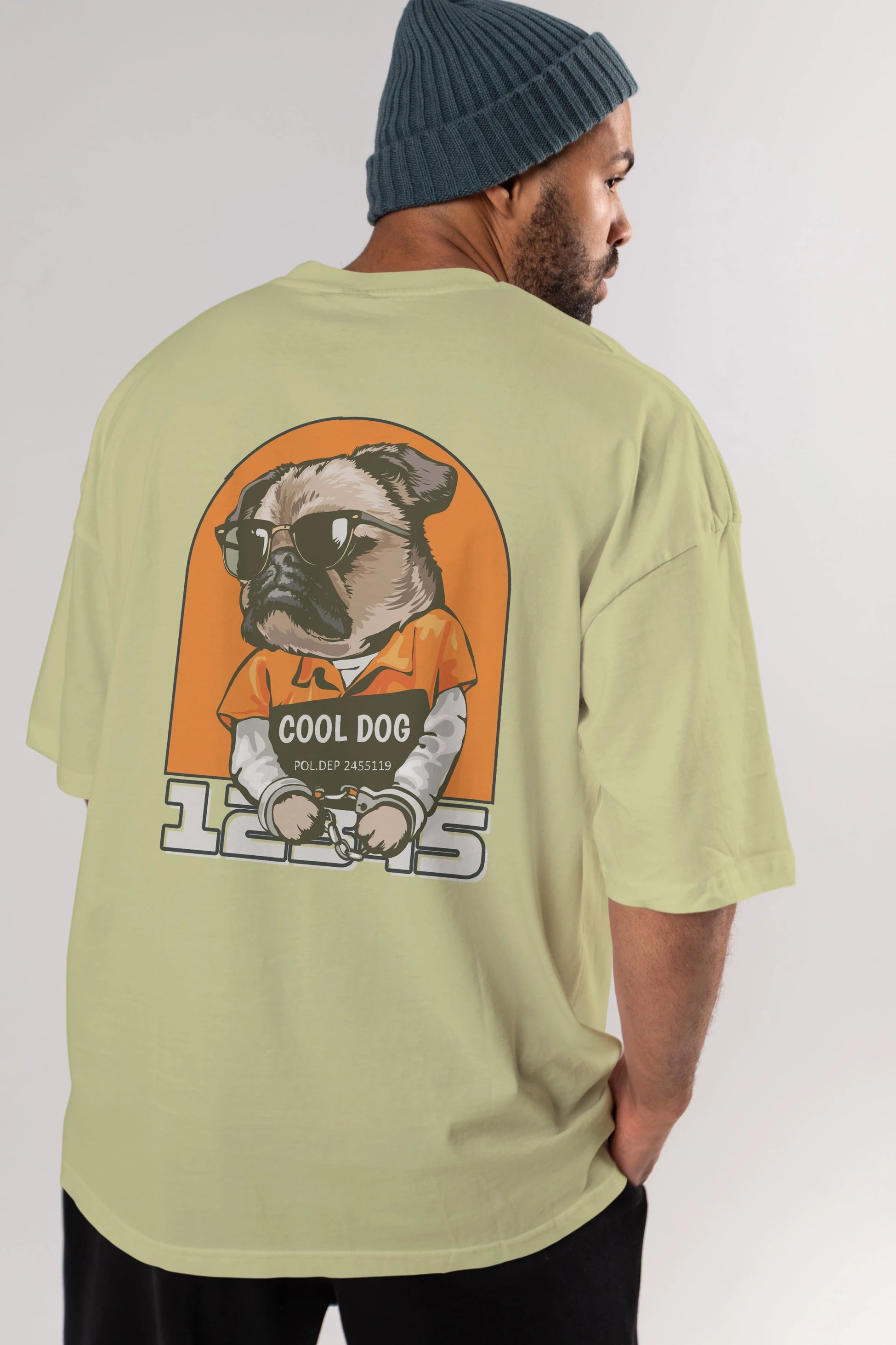 Cool Dog Arka Baskılı Oversize t-shirt Erkek Kadın Unisex