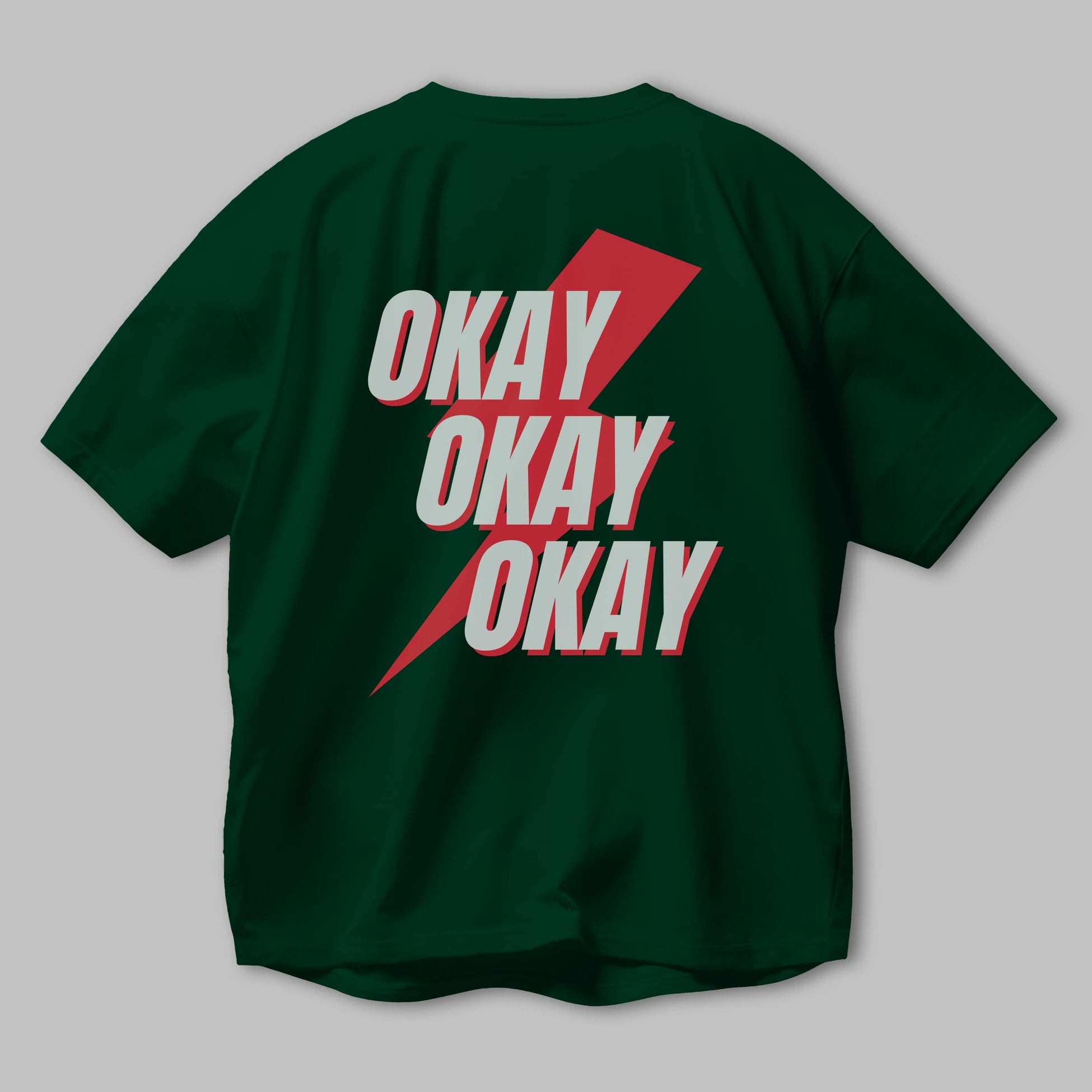 Okay Arka Baskılı Oversize t-shirt Erkek Kadın Unisex