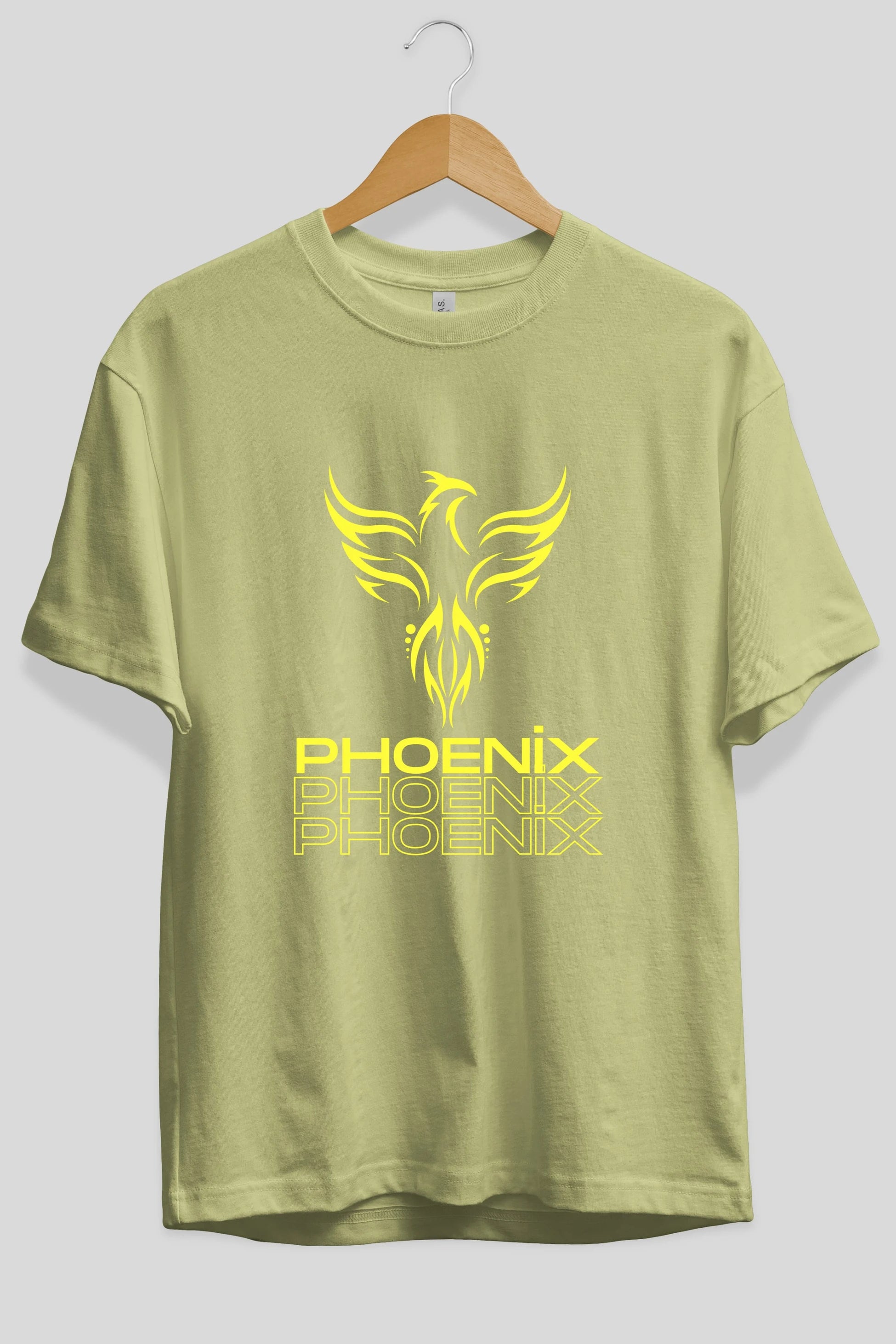 Phoenix Yazılı Ön Baskılı Oversize t-shirt Erkek Kadın Unisex