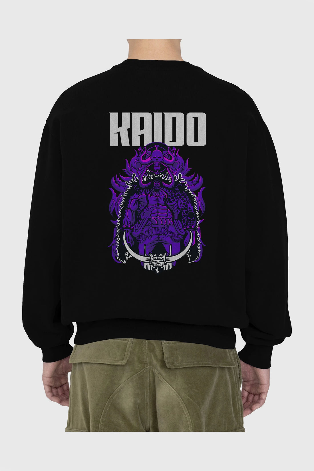 Kaido Arka Baskılı Anime Oversize Sweatshirt Erkek Kadın Unisex