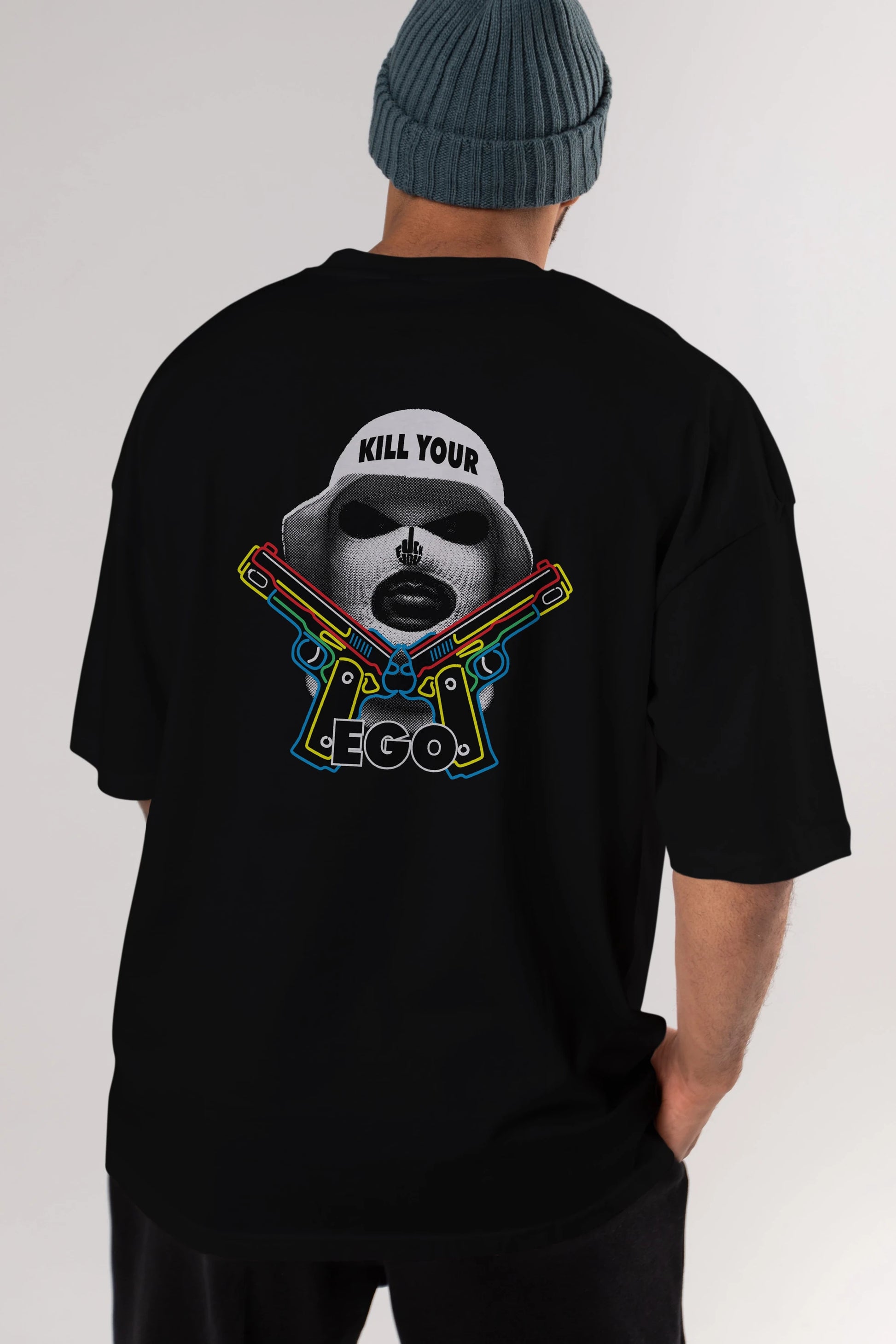 Kill Your Ego Arka Baskılı Oversize t-shirt Erkek Kadın Unisex