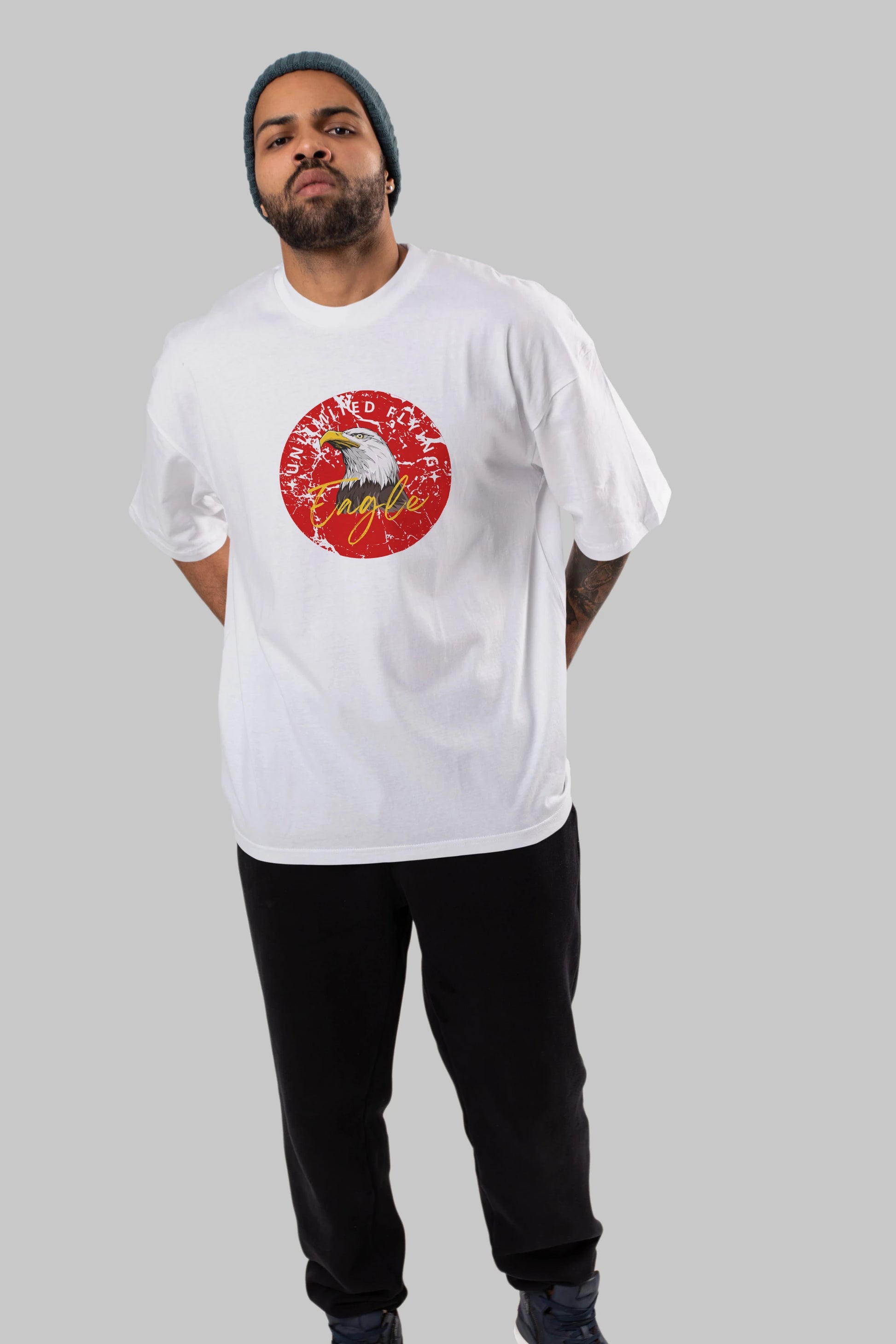 Unlimited Flying Yazılı Ön Baskılı Oversize t-shirt Erkek Kadın Unisex