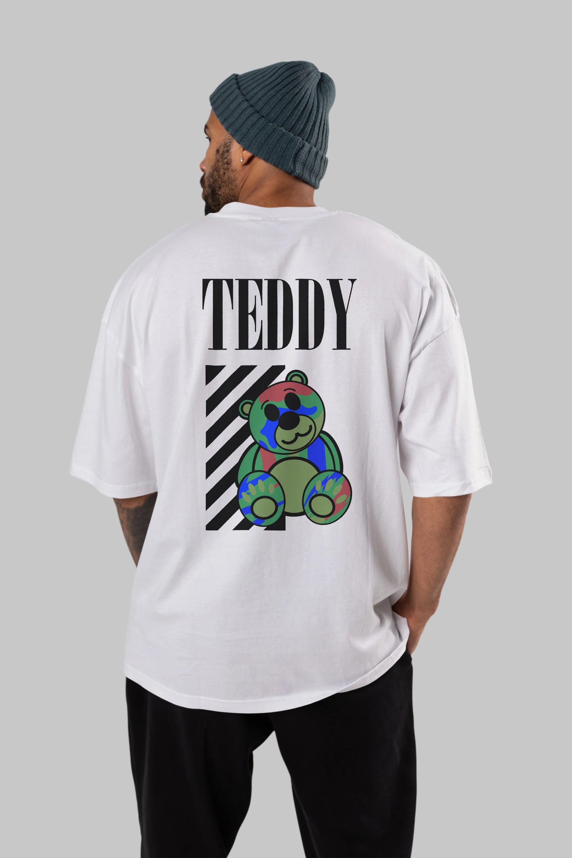 Teddy Bear 2 Arka Baskılı Oversize t-shirt Erkek Kadın Unisex
