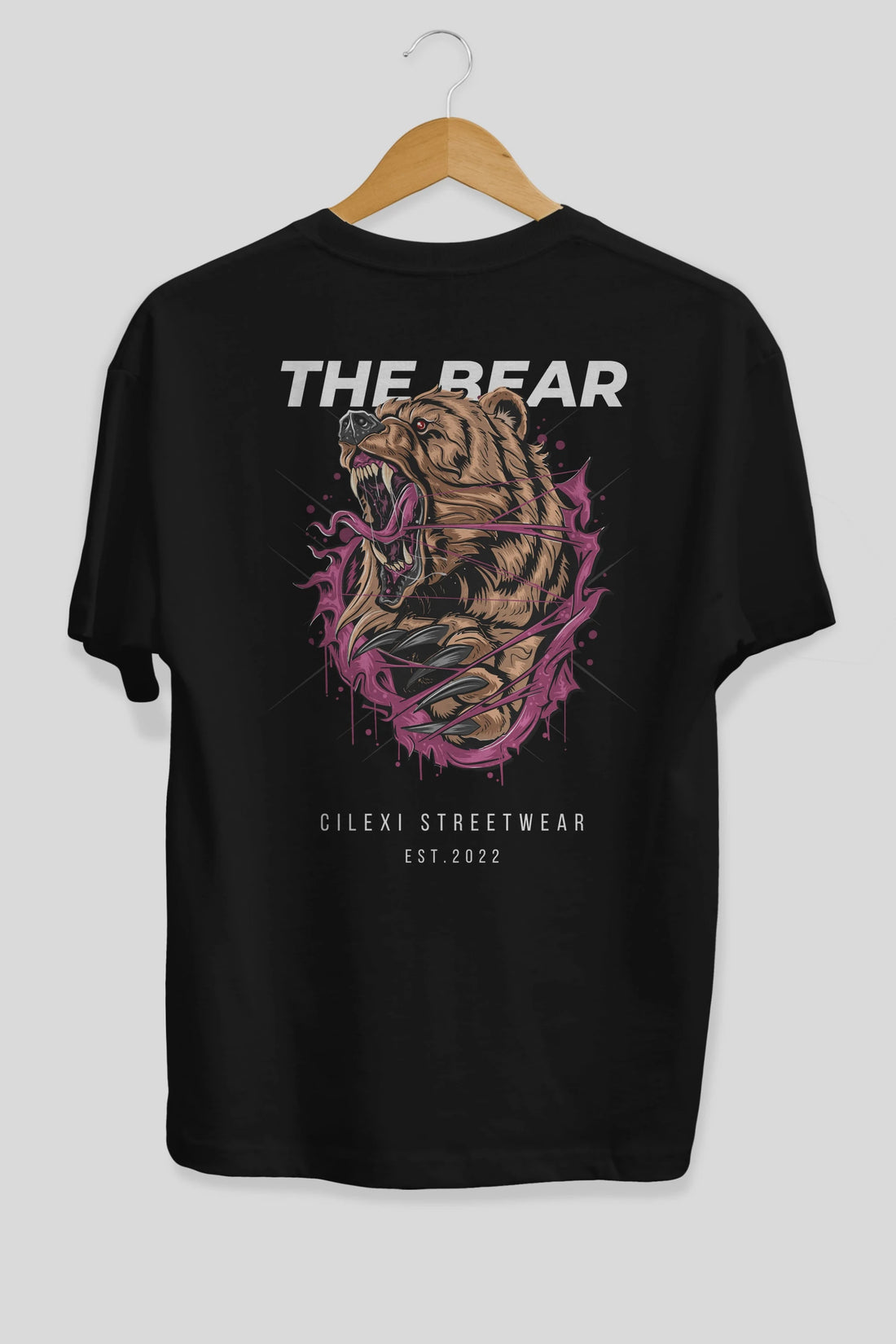 The Bear Arka Baskılı Oversize t-shirt Erkek Kadın Unisex