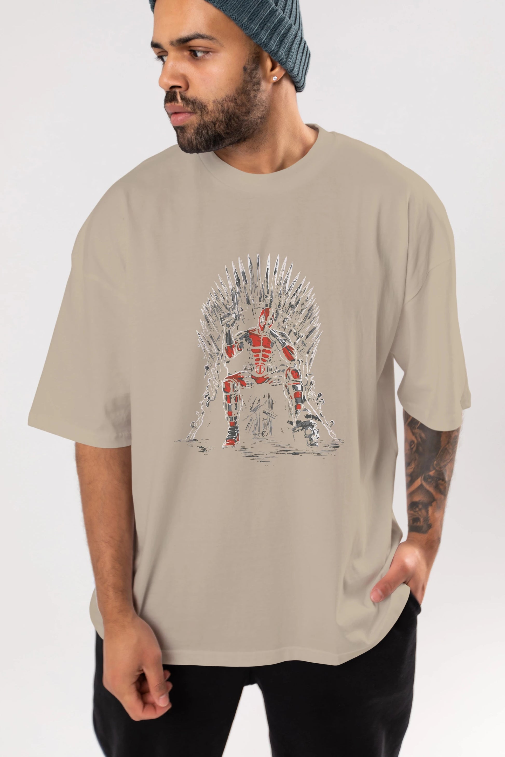 Deadpool (6) Ön Baskılı Oversize t-shirt Erkek Kadın Unisex %100 Pamuk Bisiklet Yaka tişort