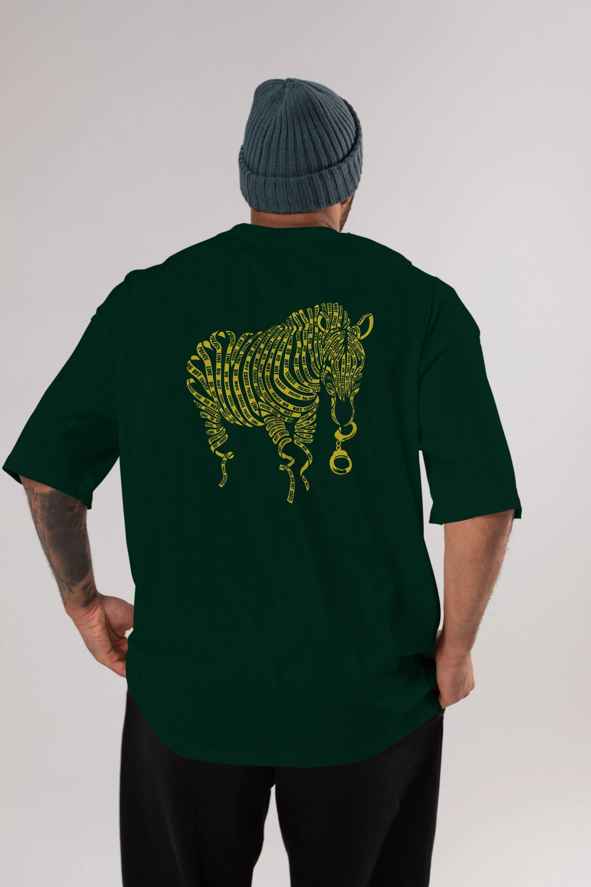 Nature of Crime Arka Baskılı Oversize t-shirt %100 pamuk Erkek Kadın Unisex