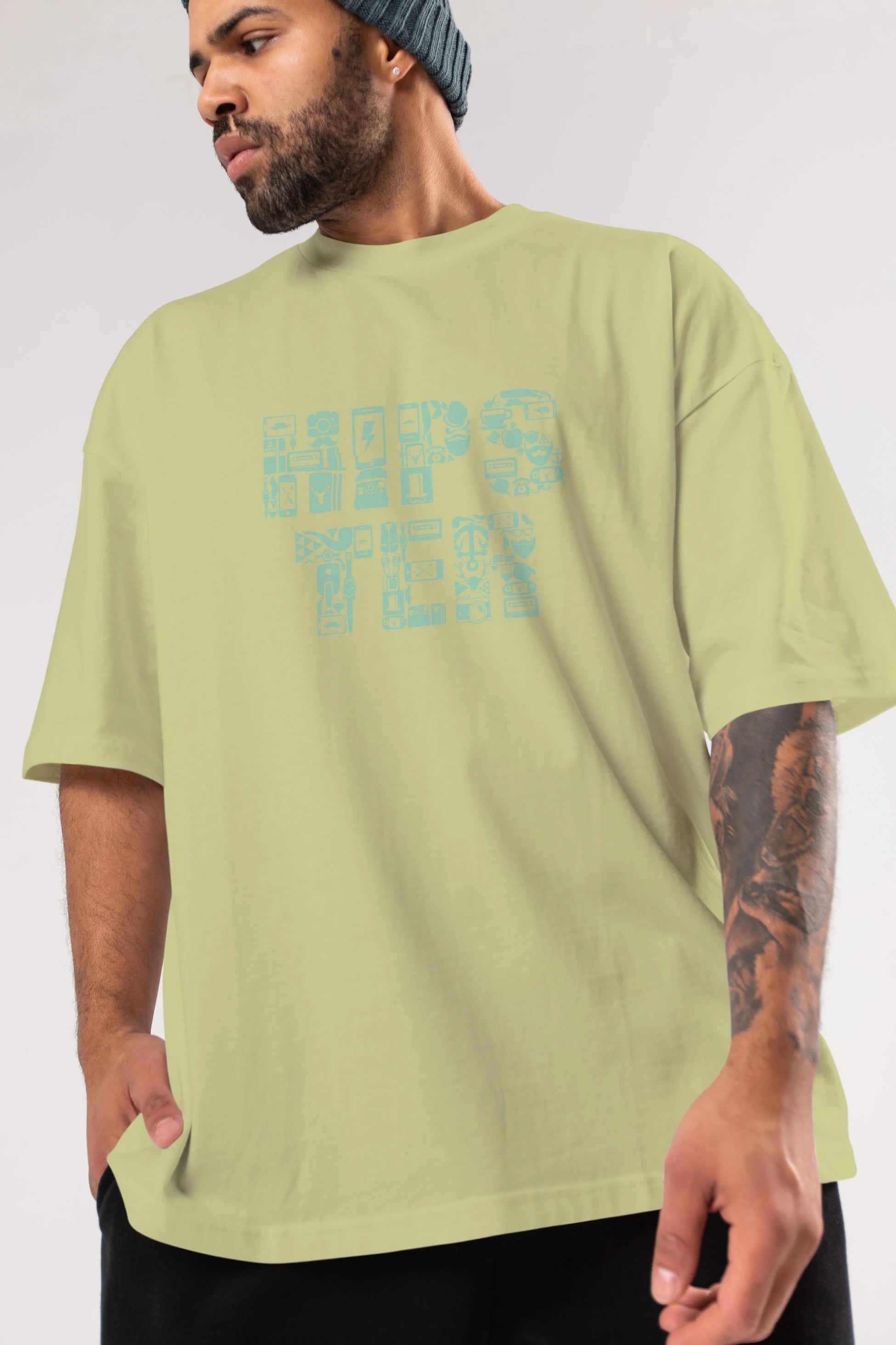 HIPSTER Ön Baskılı Oversize t-shirt %100 pamuk Erkek Kadın Unisex